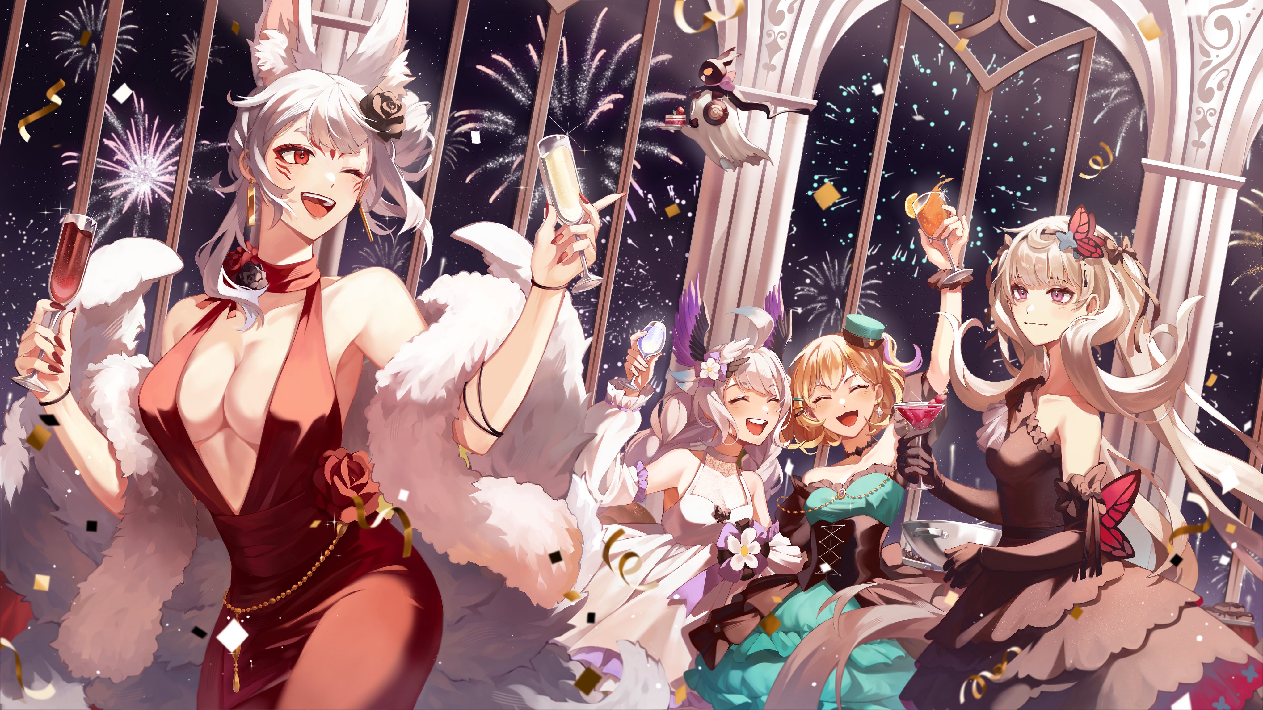 enna alouette, nina kosaka, millie parfait, reimu endou, lucie, and 1 more (nijisanji and 1 more) drawn