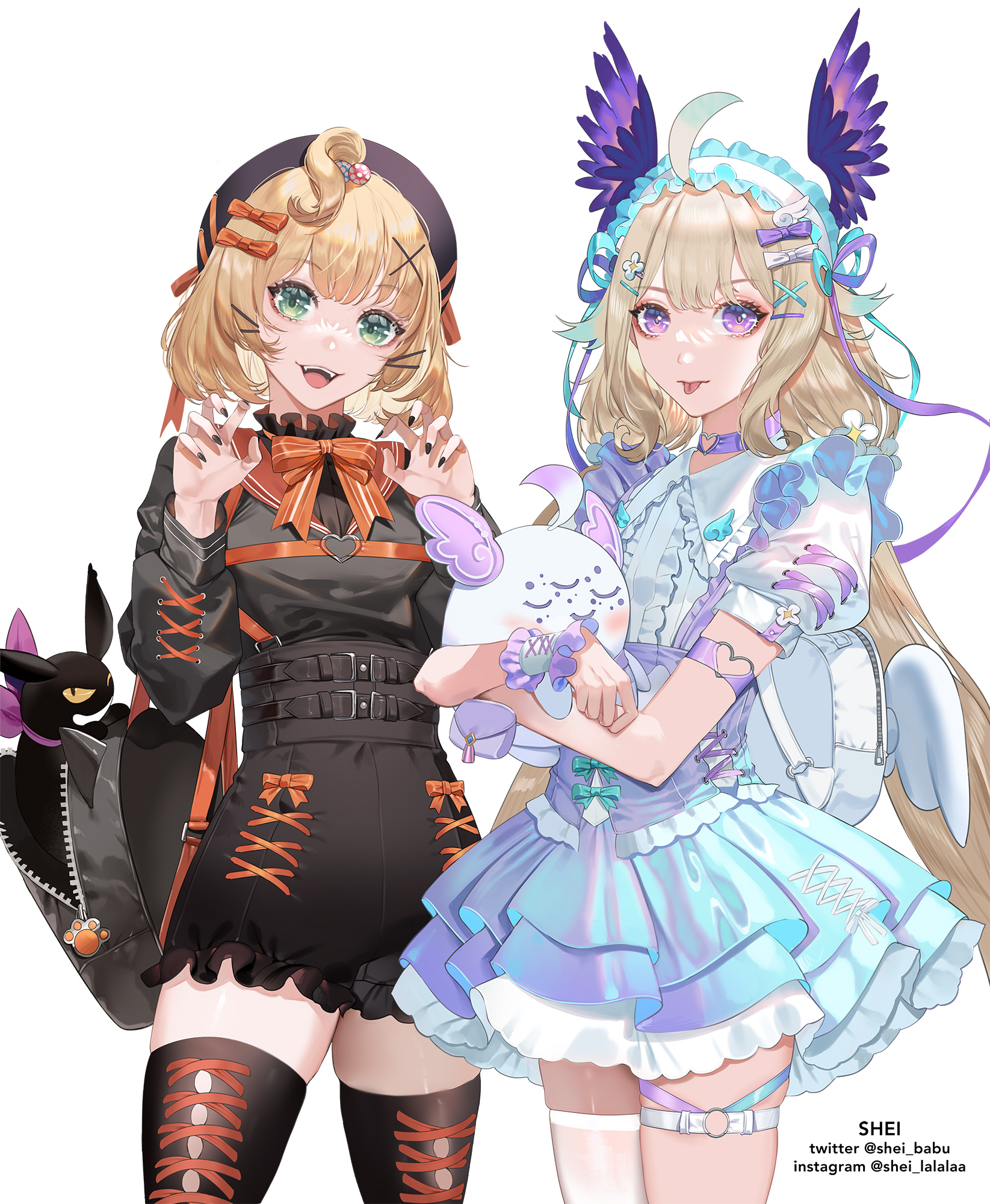 enna alouette, millie parfait, lucie, and aloupeep (nijisanji and 1 more) drawn