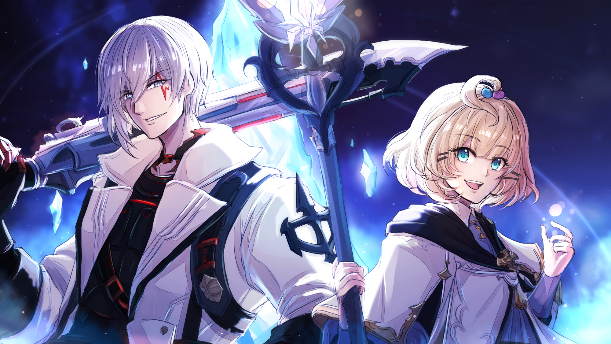 avatar, white mage, millie parfait, fulgur ovid, and gunbreaker (final fantasy and 3 more) drawn