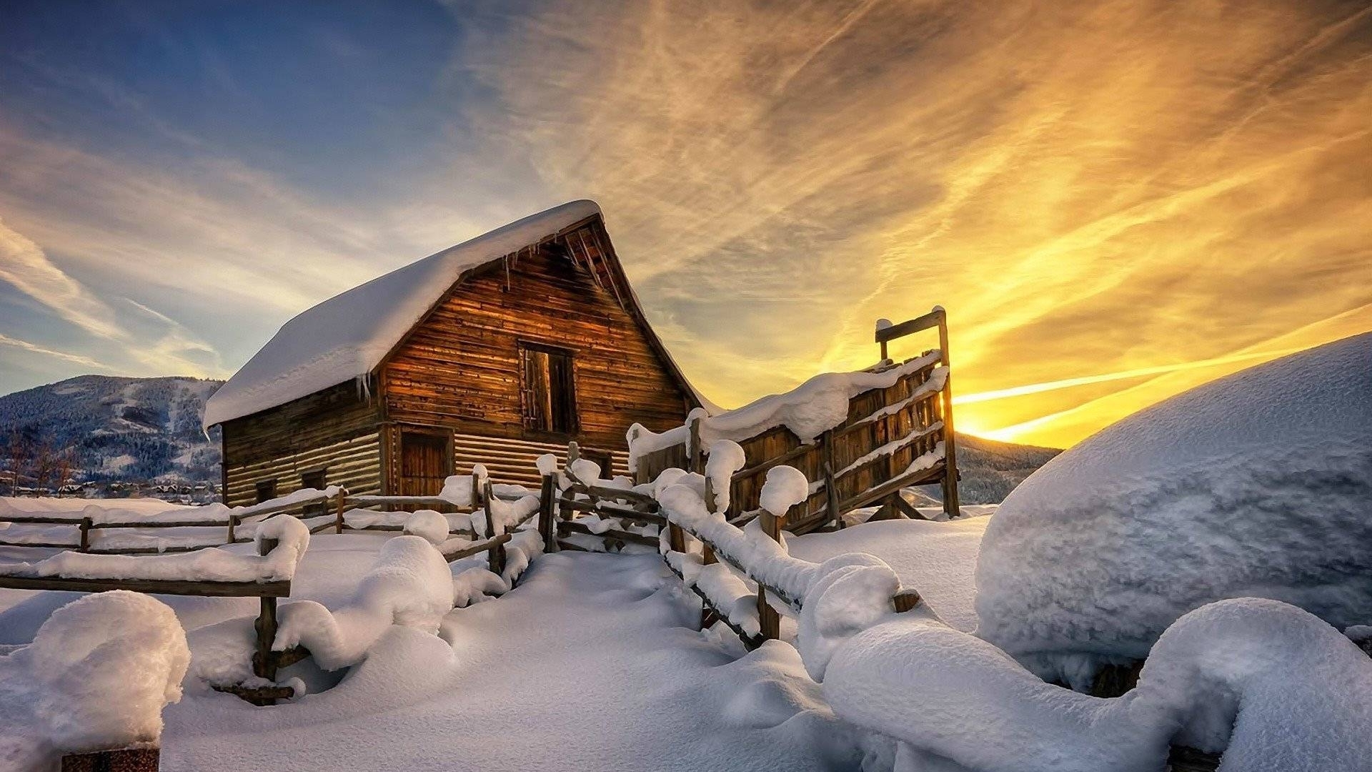 Wallpaper / cool, nature, fun, cabin, winter free download