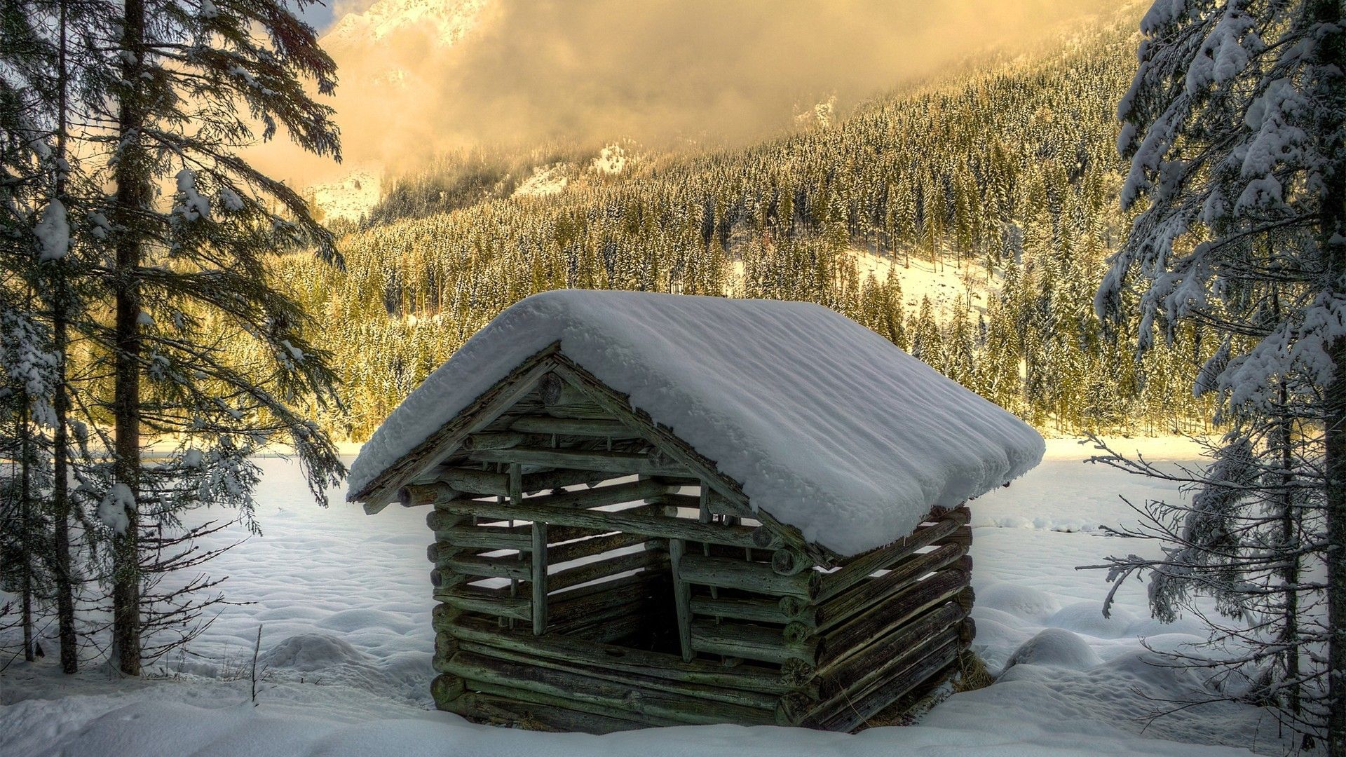 Log cabin in the mountains at winter wallpaper. Winter wallpaper, Winter house, Cabin in the mountains