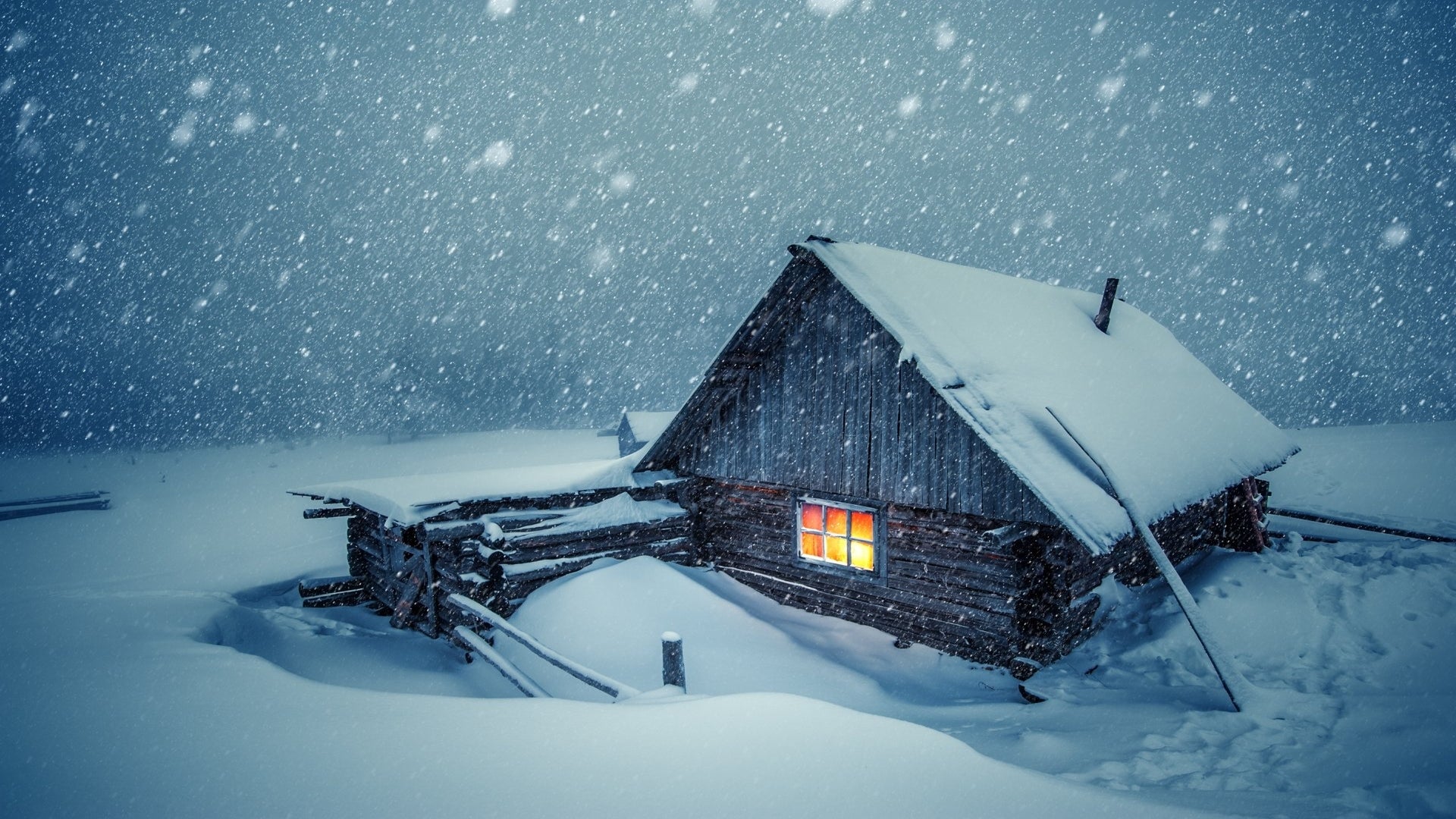 A snowy cabin (1920x1080)