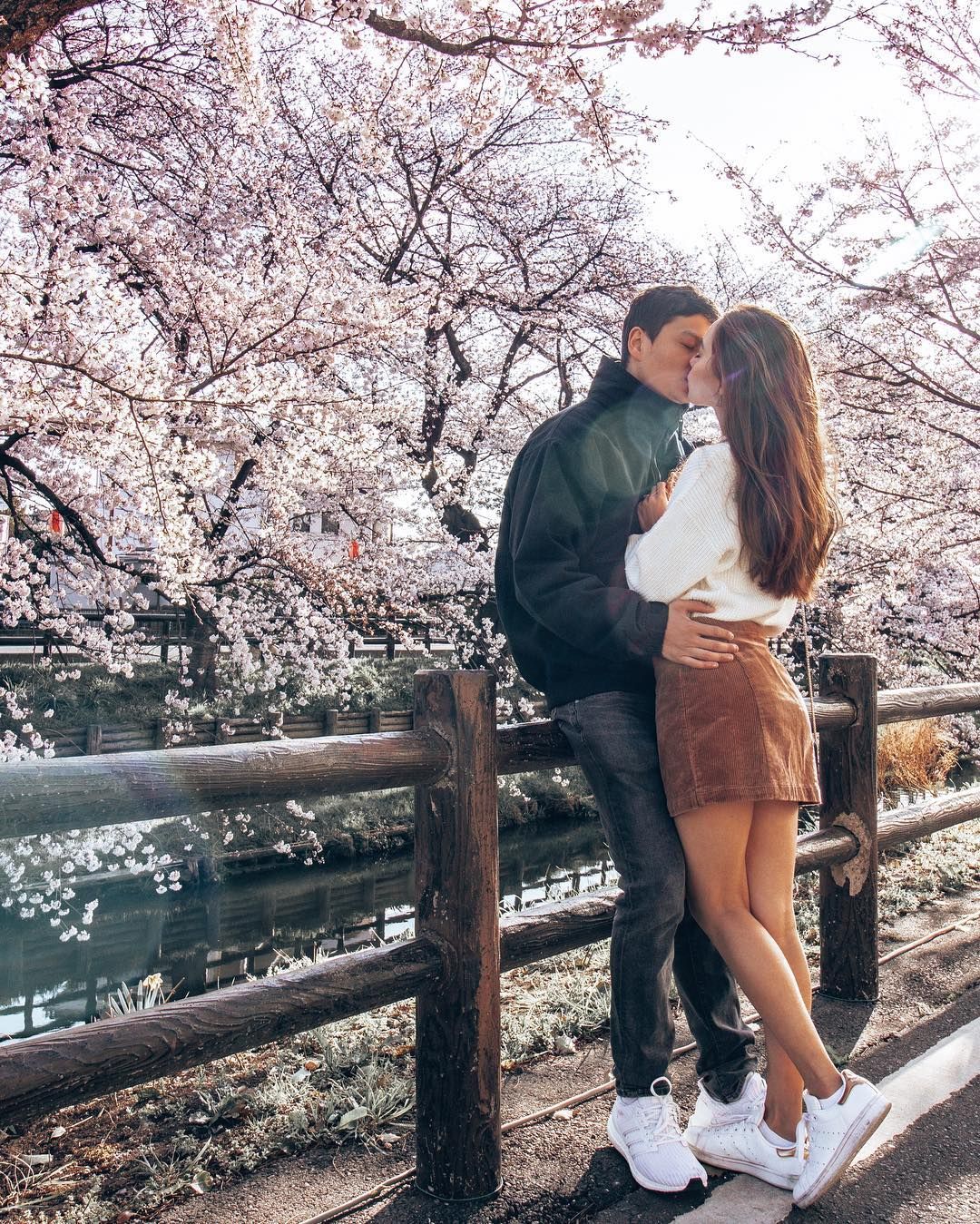 Cherry blossoms, couple, photo, spring, outfit, 桜. Photo, Couple photo, Couples