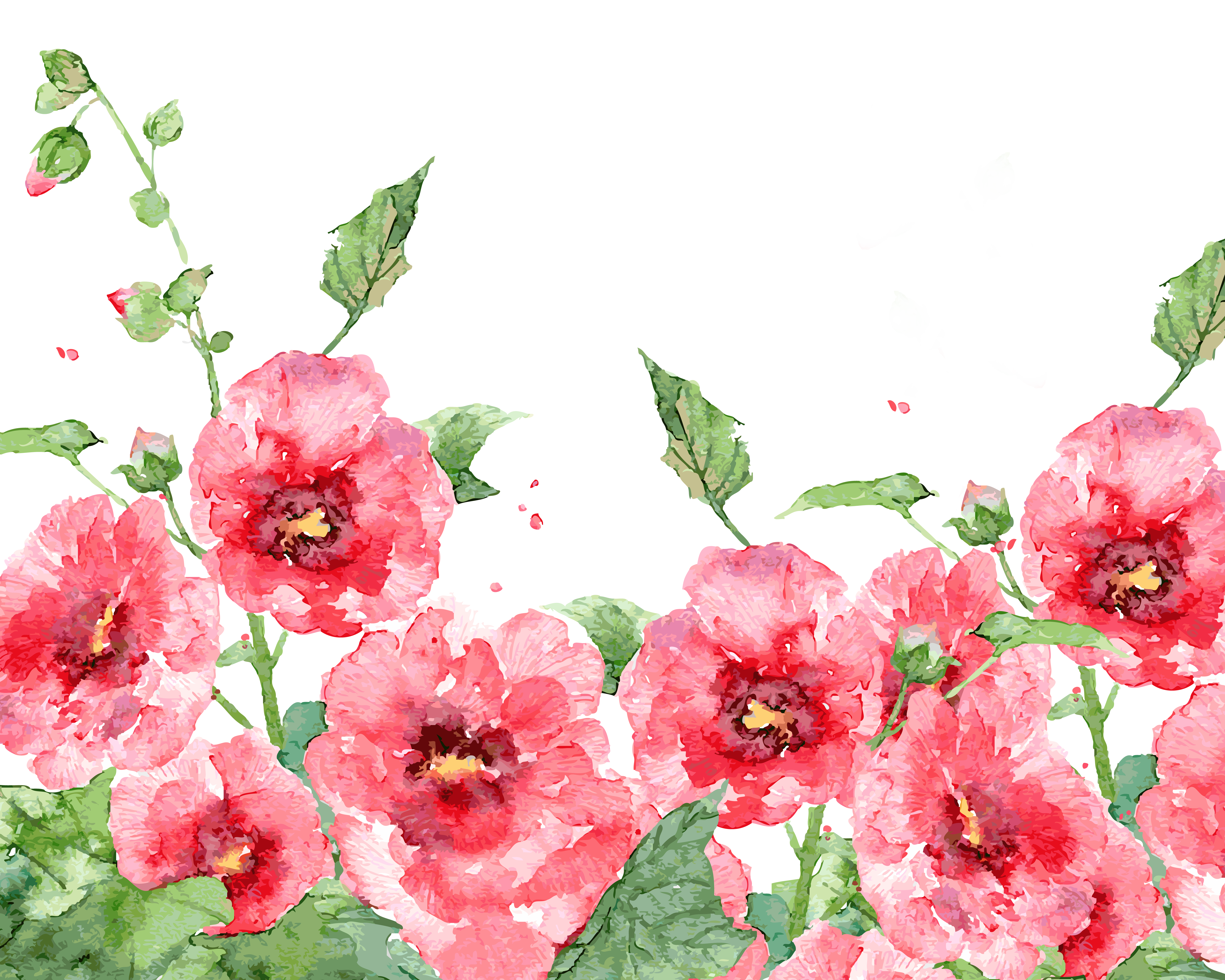 Watercolor Painting Watercolour Flowers Bird And Flower Painting Spring Flowers Png Download*4724 Transparent Watercolour Flowers Png Download