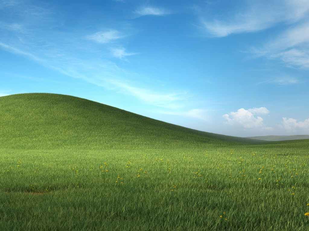 Wallpaper meadow bliss, green grass, landscape, microsoft windows xp stock desktop wallpaper, HD image, picture, background, 70d9d4