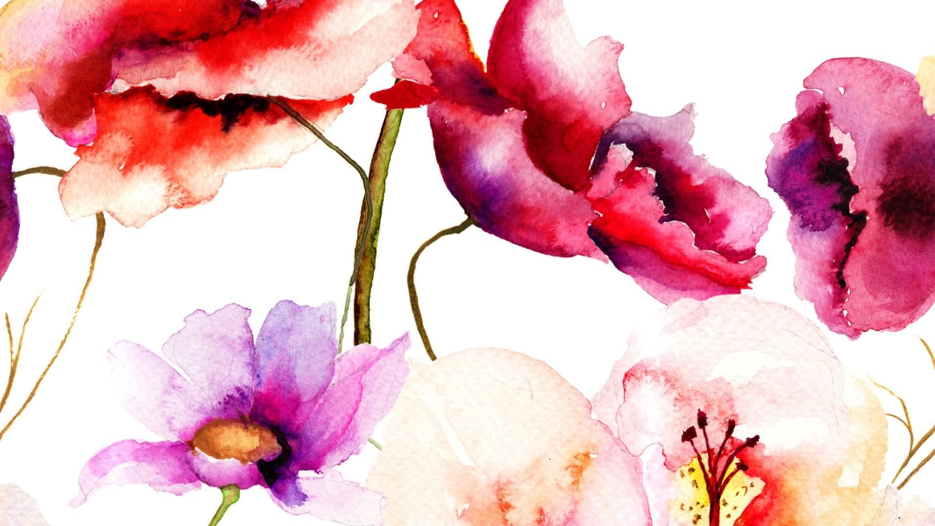 Spring Flowers Watercolor Wallpaper Free Spring Flowers Watercolor Background