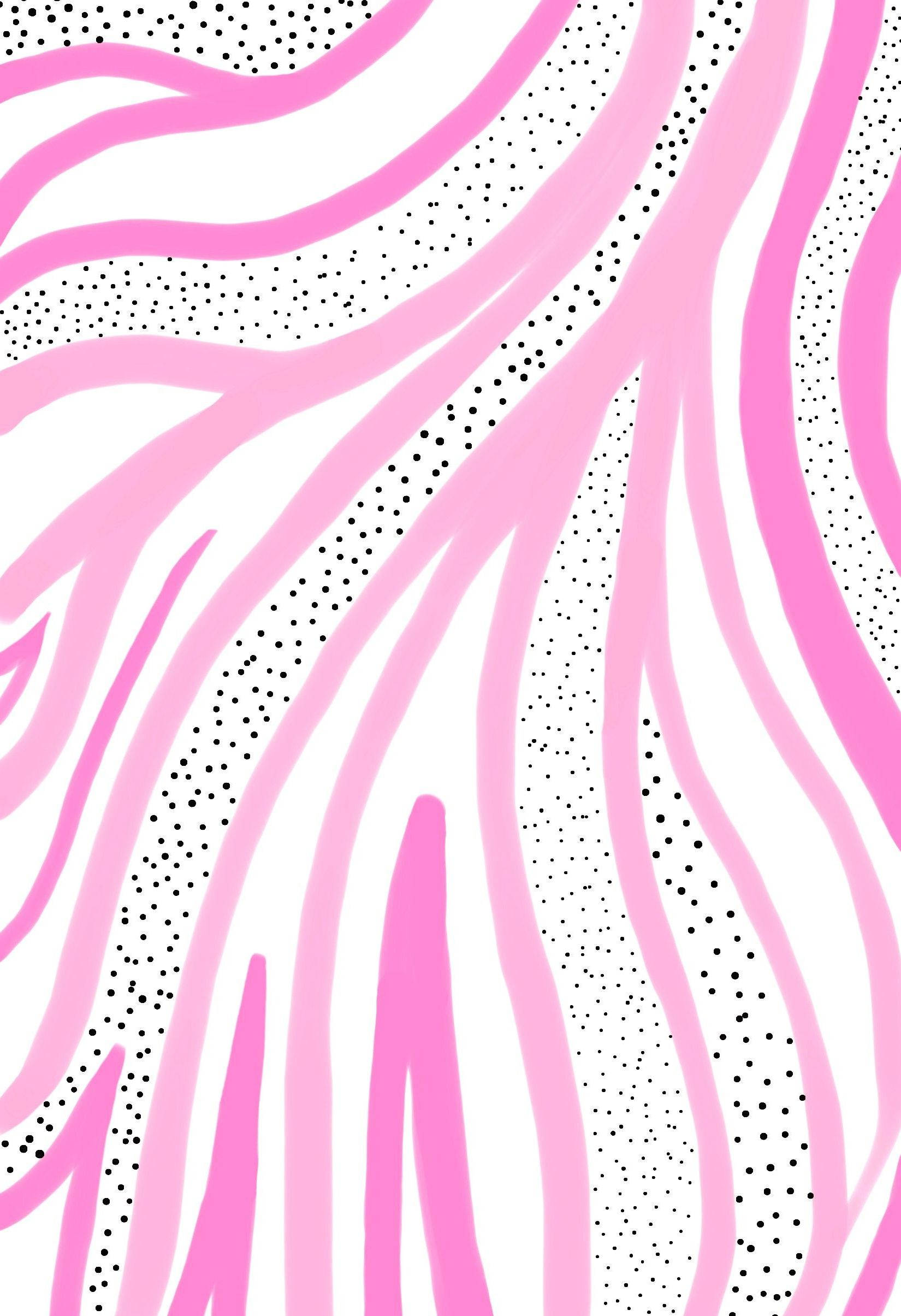 Download Pink Preppy PFP Line Strokes And Dots Wallpaper