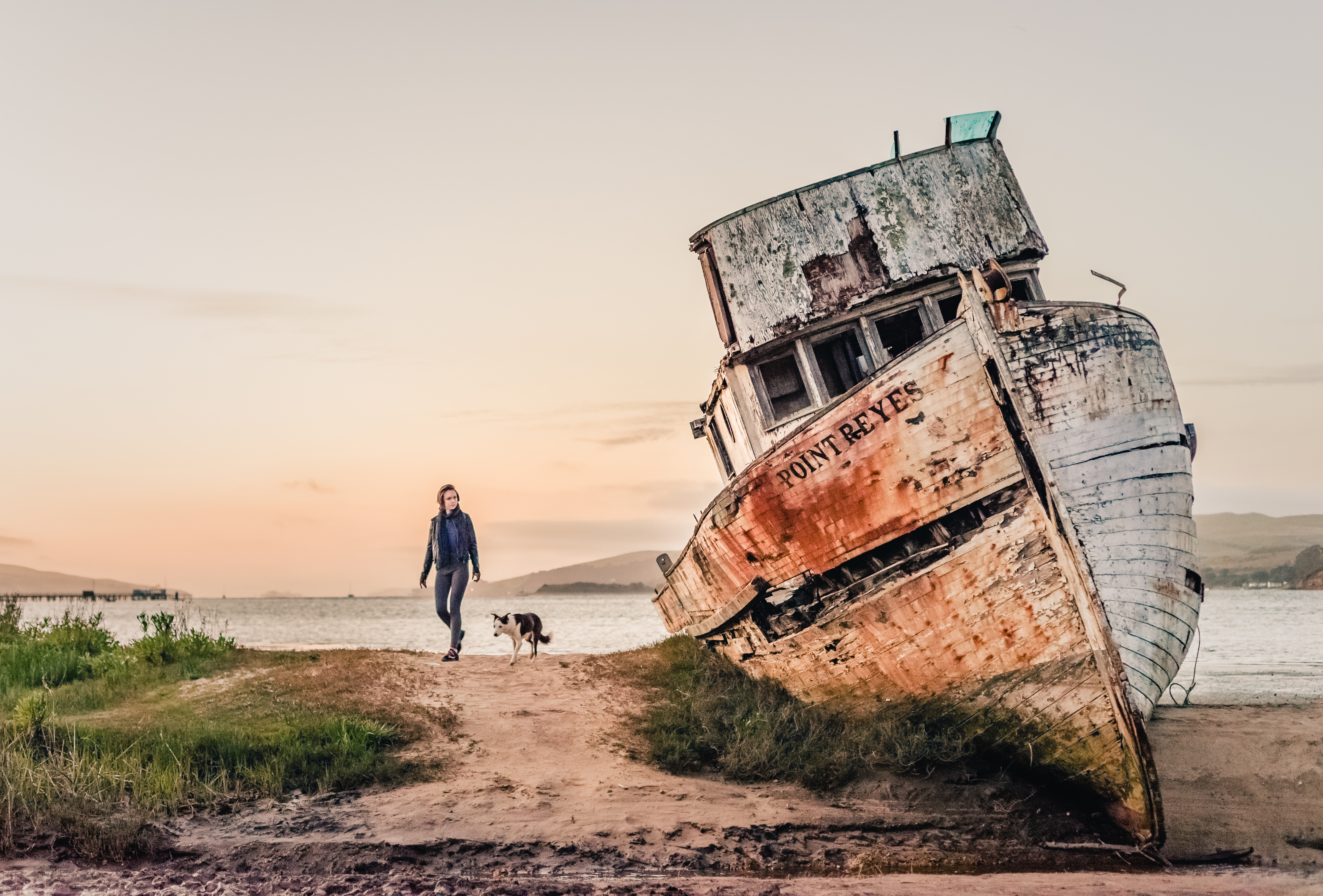 Wallpaper, point, reyes, pointreyes, nationalseashore, national, park, seashore, sea, ocean, beach, ship, shipwreck, maritime, old, abandon, unique, interesting, orange, color, sunset, sky, sand, wreck, Nomad, portrait, selfportrait, self, inverness