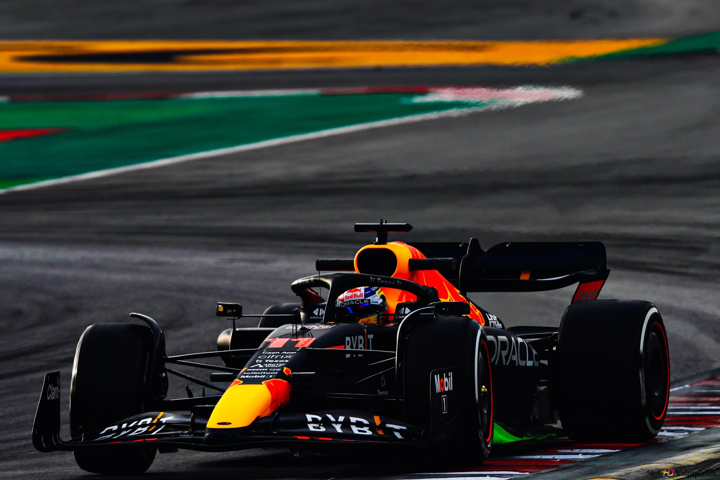 Redbull Racing RB18 Formula 1 2022 new car in pist sergio perez 4K wallpaper download