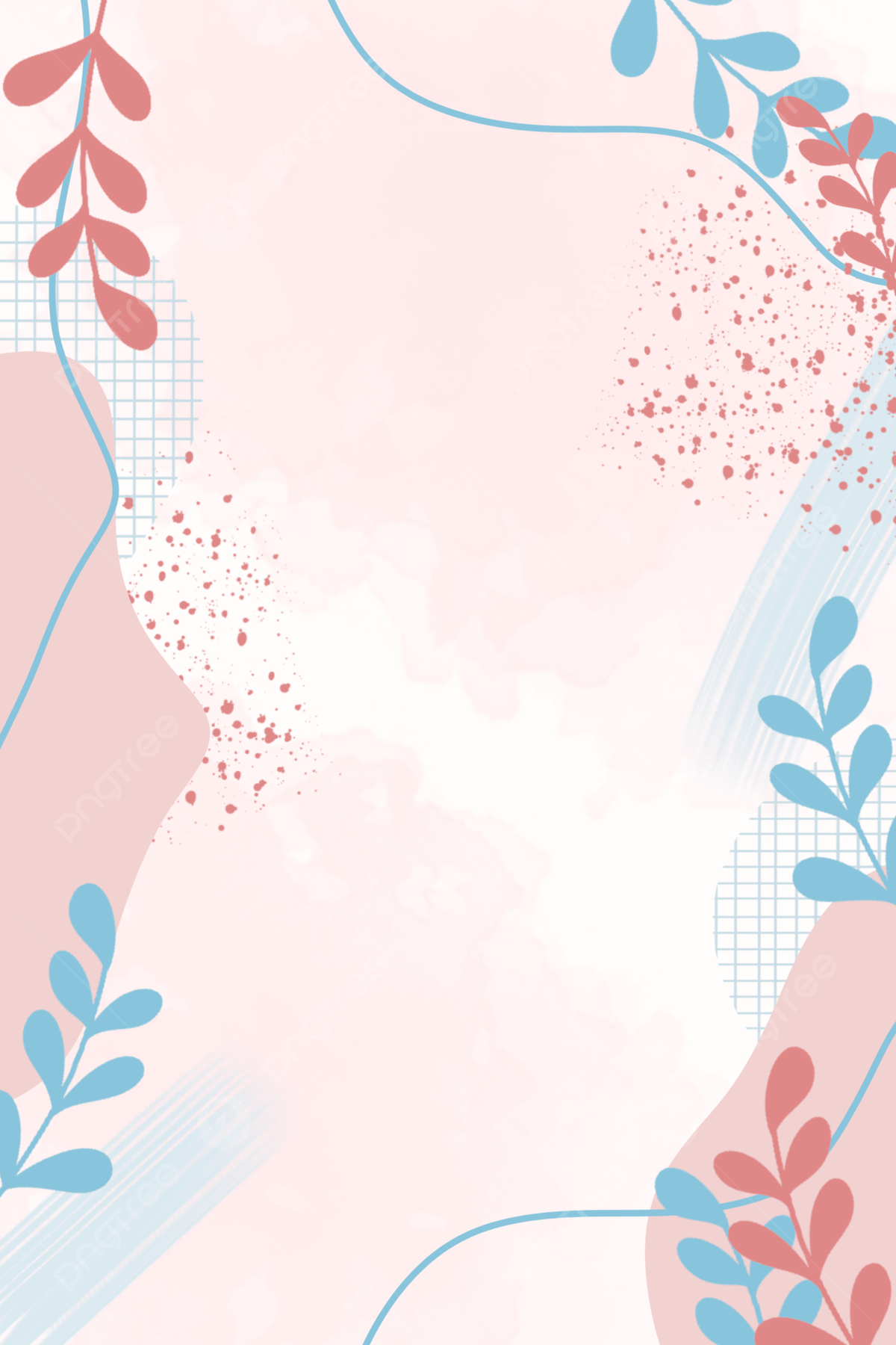 Pastel Aesthetic Wallpaper And Blue Pink Leaves Background, Wallpaper, Aesthetic, Abstract Background Image for Free Download