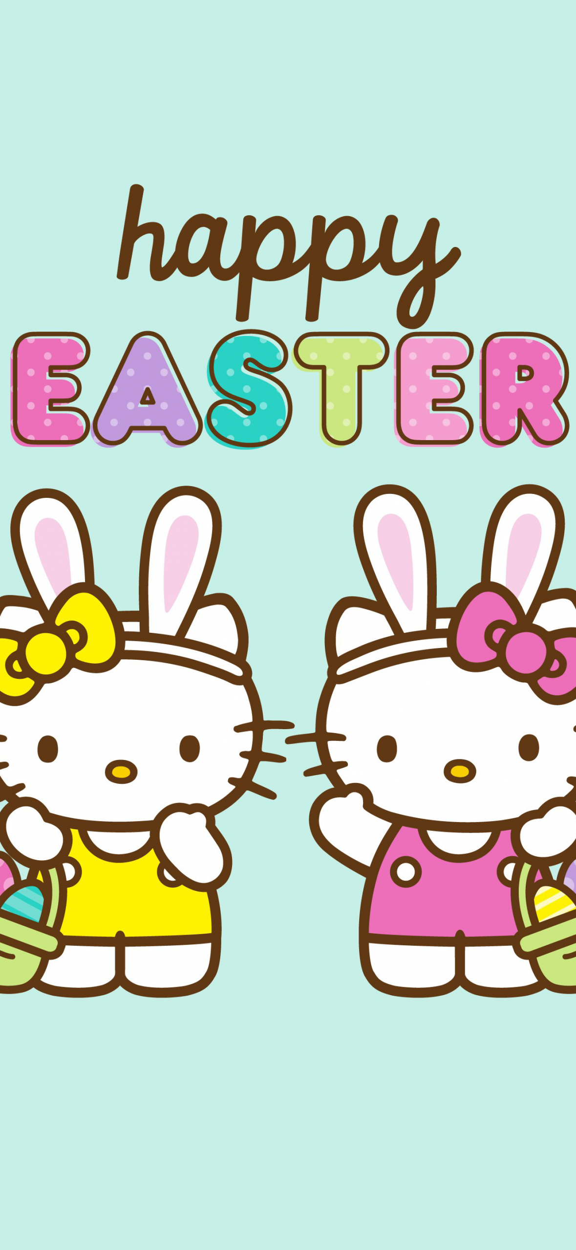 Happy Easter Wallpaper 4K, Cute hello kitties, Celebrations