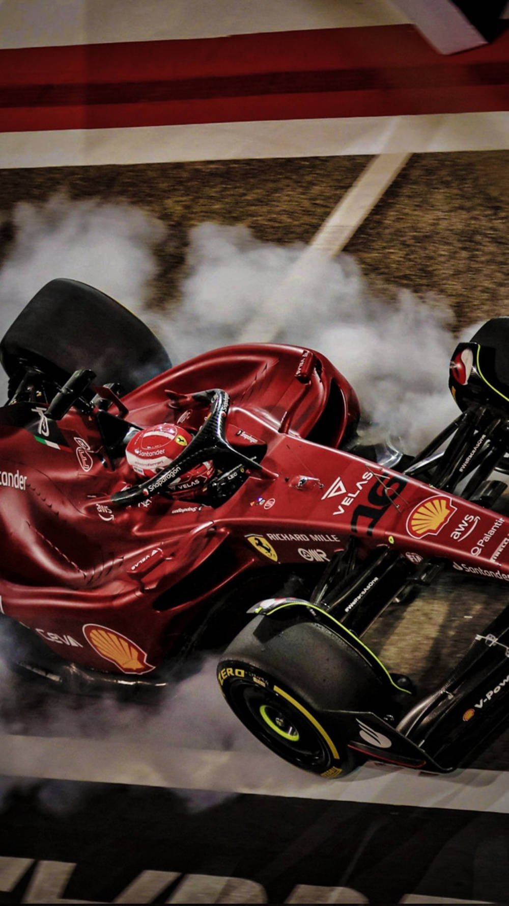 Download Smoking Tire Ferrari iPhone Wallpaper