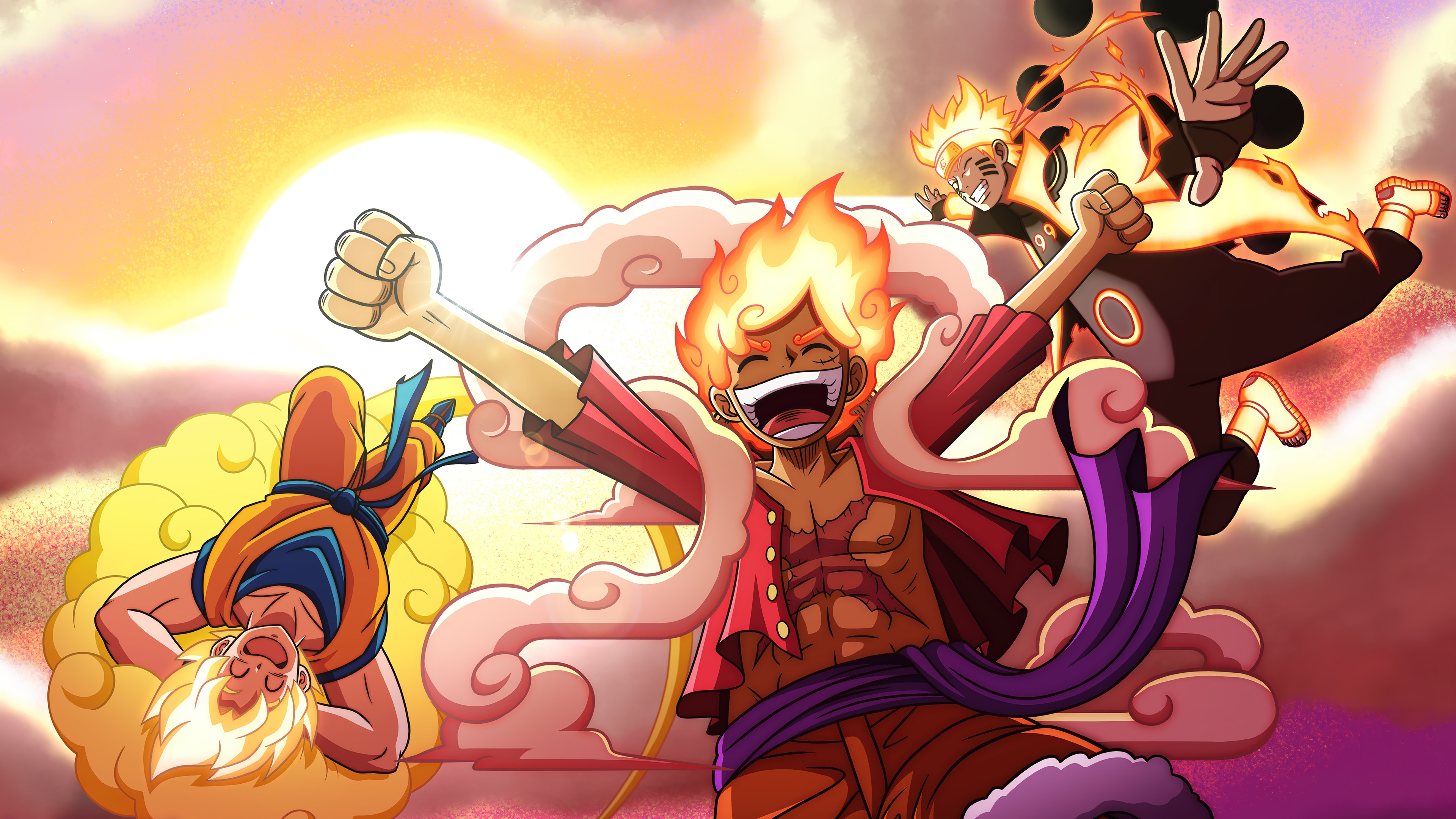 luffy, gear goku, naruto, crossover, 4k Gallery HD Wallpaper