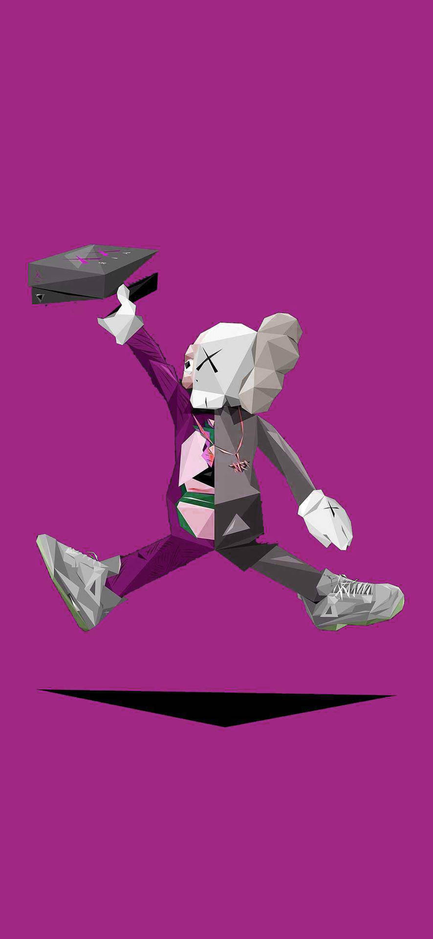 Download Geometrical Kaws Pc Art Purple Wallpaper