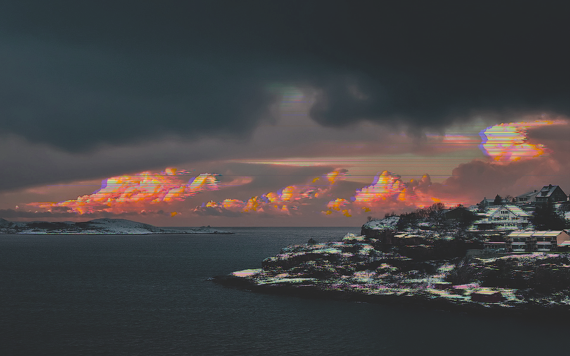 glitch art sea landscape Gallery HD Wallpaper