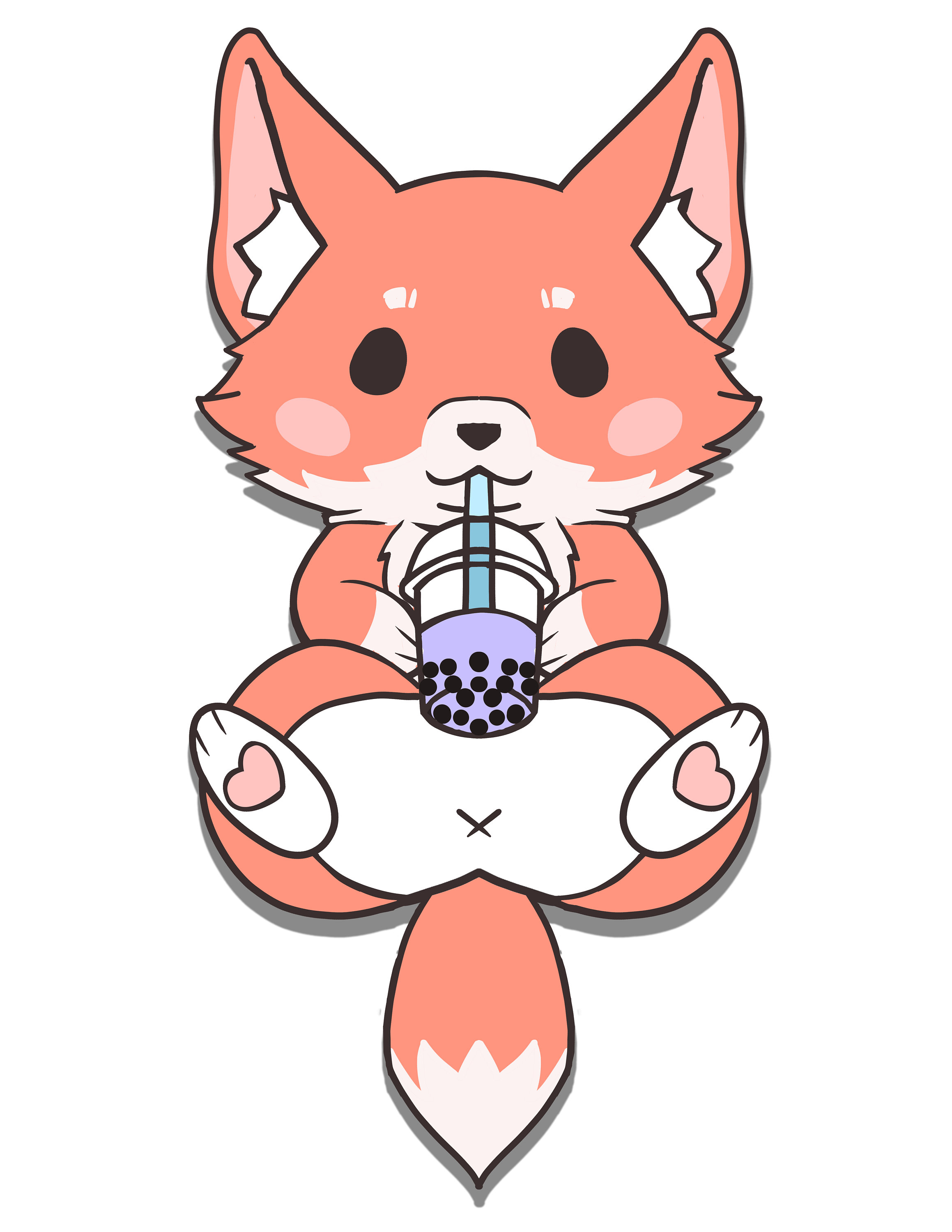 Cute Boba Fox Sticker Decal Perfect for Animal Lovers