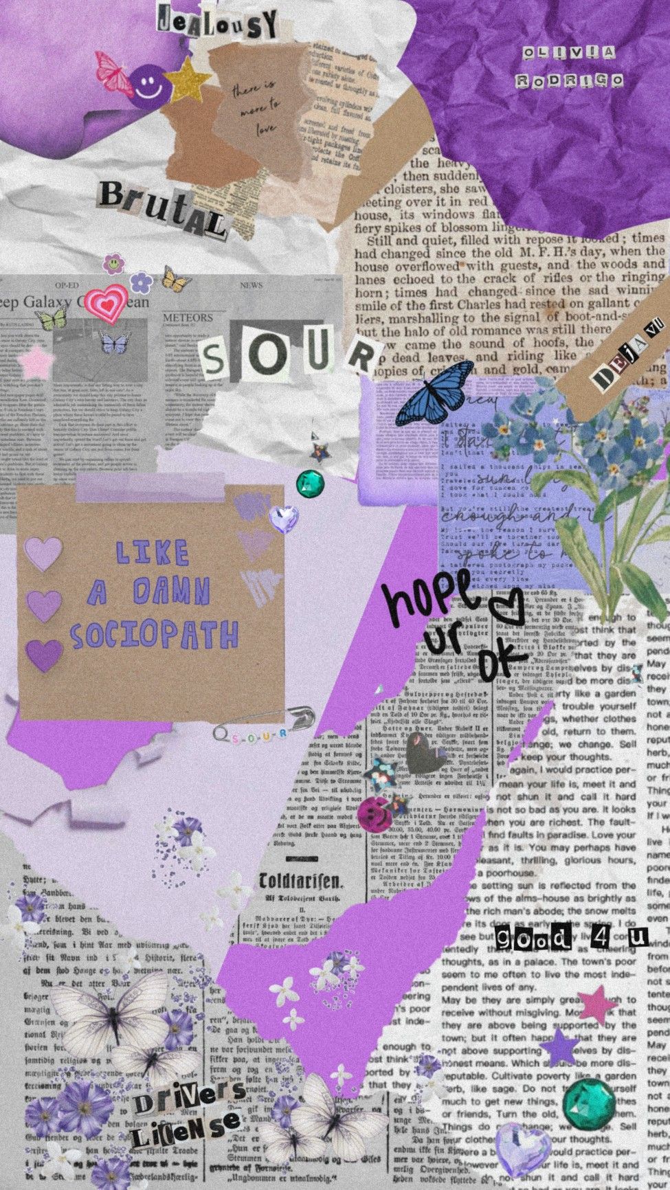 Olivia Rodrigo Sour Album wallpaper aesthetic. Pretty wallpaper iphone, iPhone wallpaper themes, iPhone wallpaper