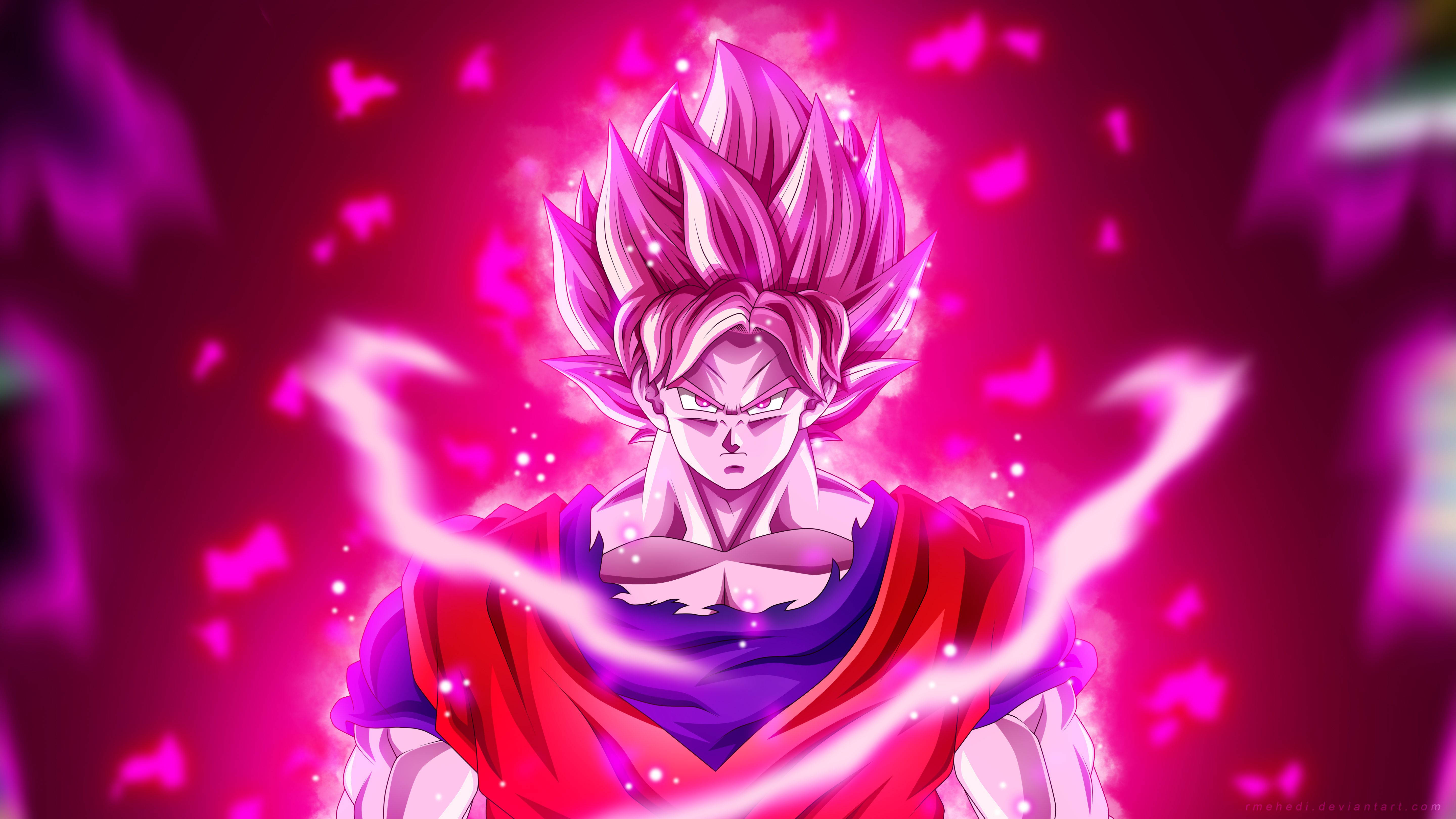 Download Goku Neon Pink Kaioken Aura Wallpaper