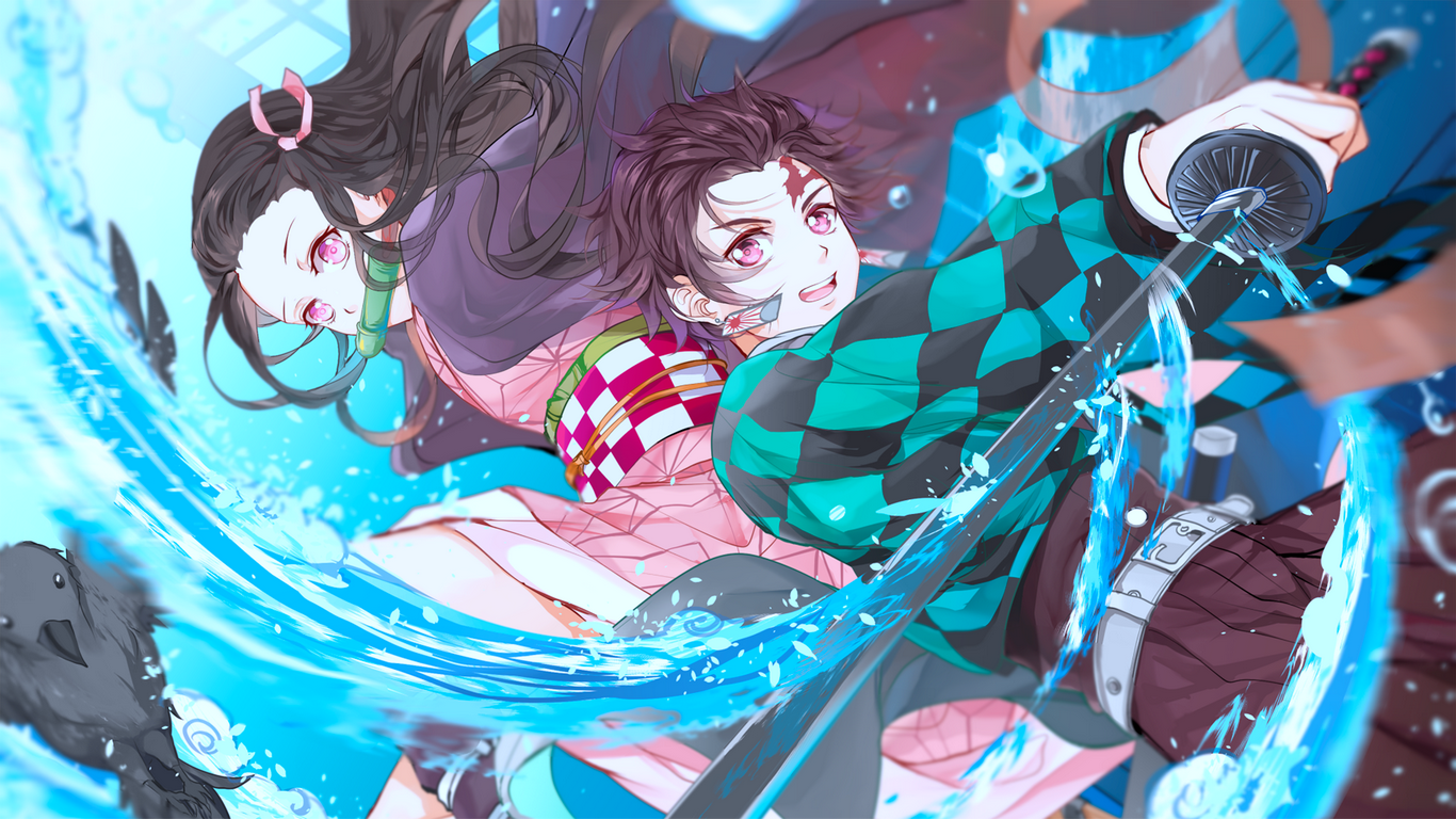 Wallpaper / anime, Kimetsu no Yaiba, Kamado Nezuko, Tanjiro Kamado, Kamado Tanjirō free download