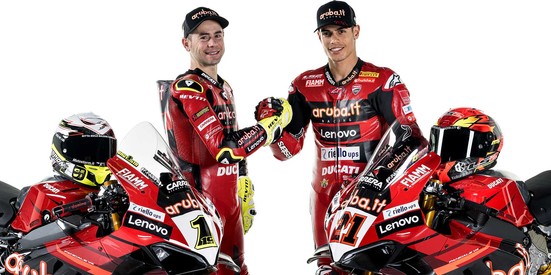 The Aruba.it Racing team unveils the liveries for the 2023 WorldSBK season in a spectacular joint presentation with the Ducati Lenovo Team MotoGP