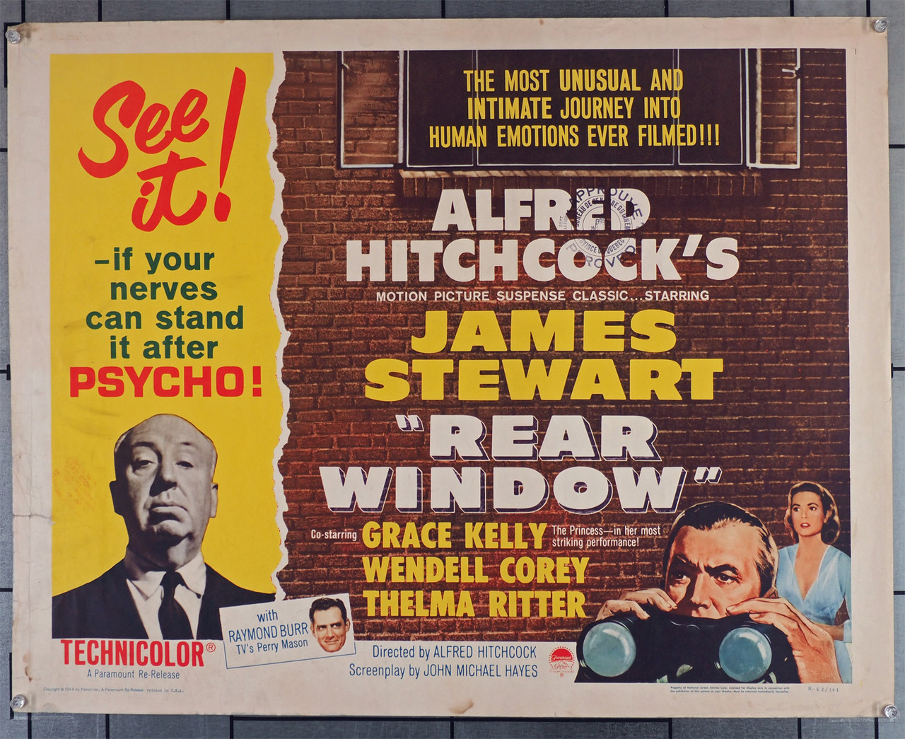 Original Rear Window (1954) movie poster in fine+ condition for $600.00
