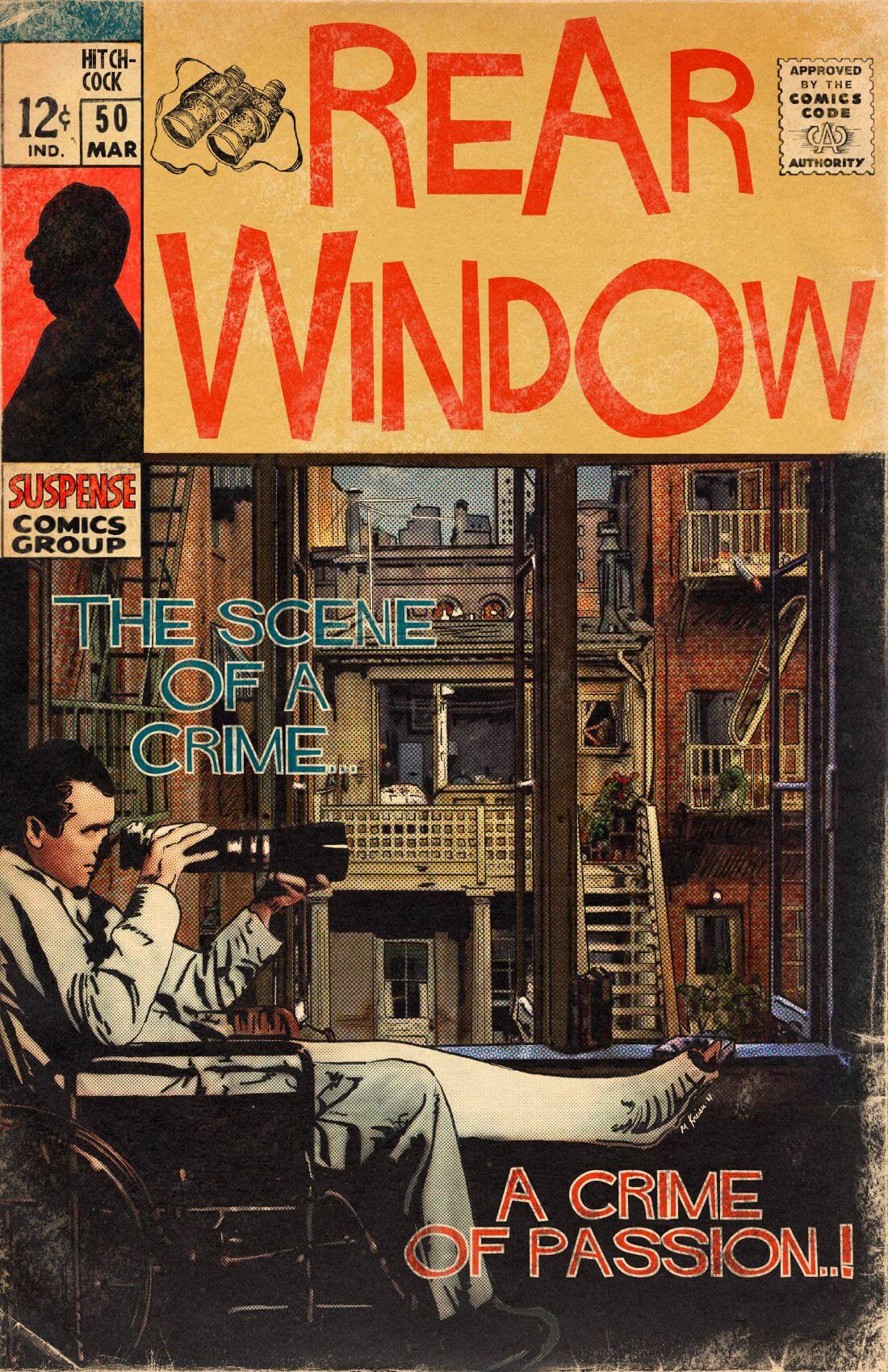 Rear Window Hitchcock Hollywood Movie Fan Art Poster Size Posters by Hitchcock. Buy Posters, Frames, Canvas & Digital Art Prints. Small, Compact, Medium and Large Variants