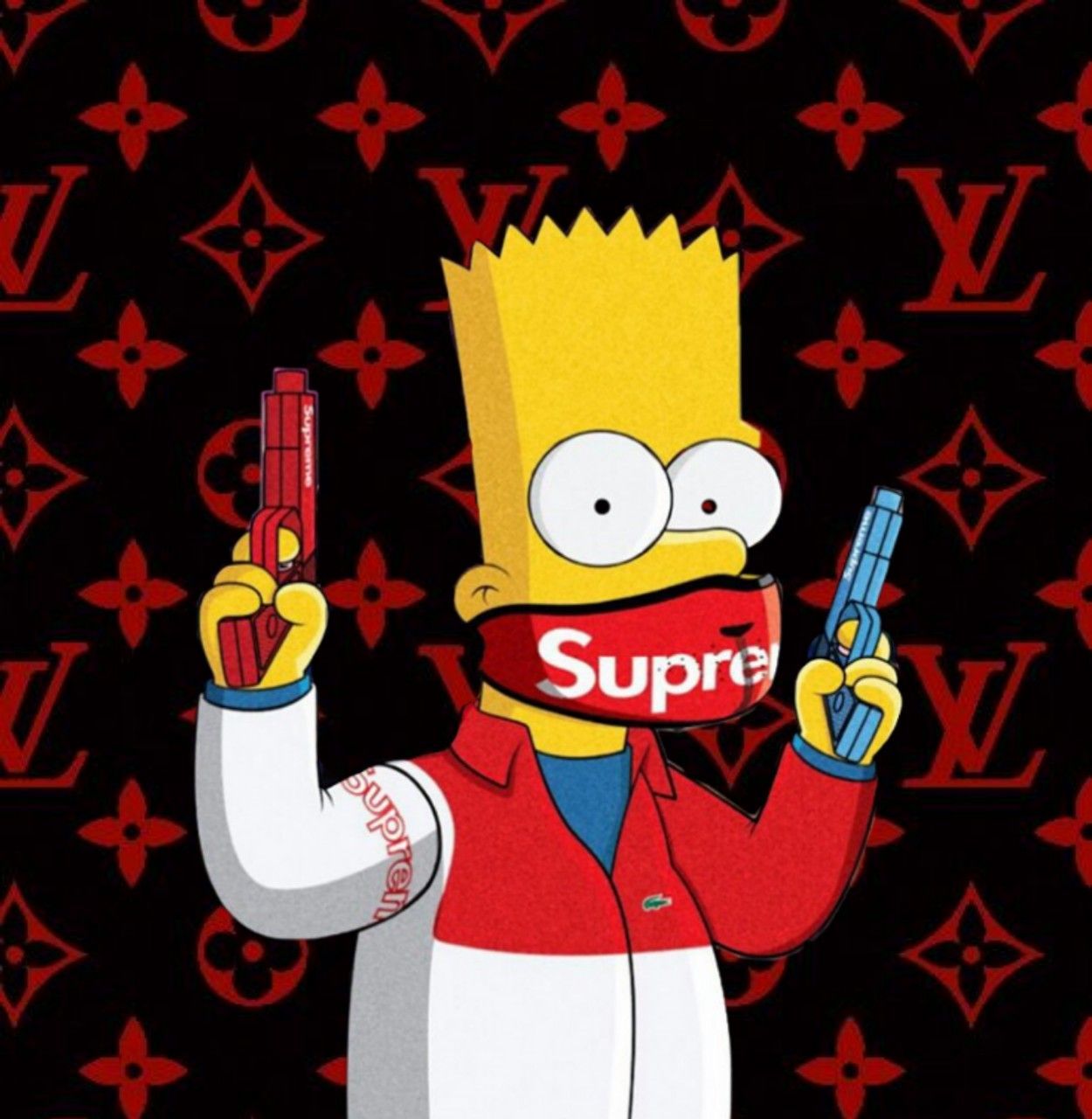 Supreme Louis Vuitton Simpson Wallpaper