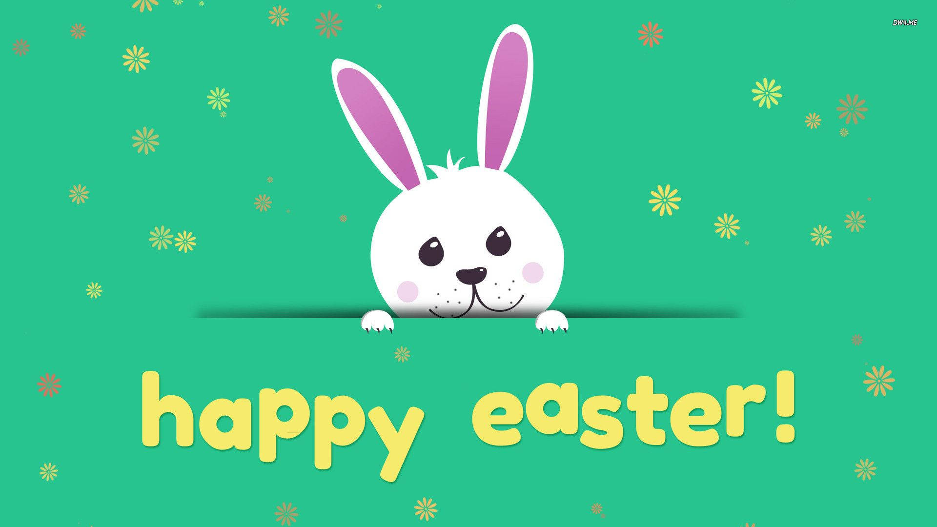 Download Happy And Cute Easter Bunny Wallpaper