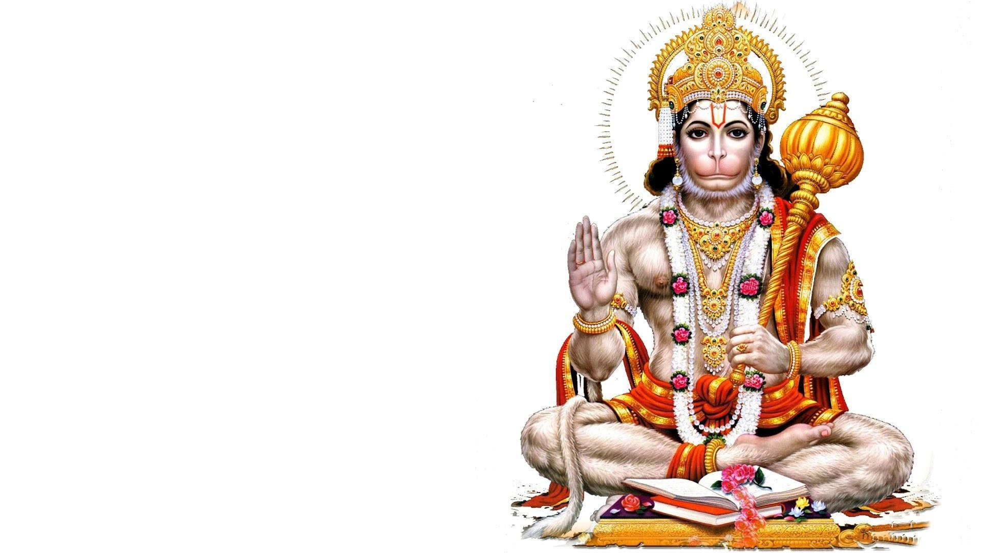 Download Hanuman Meditating On White 4k HD Wallpaper