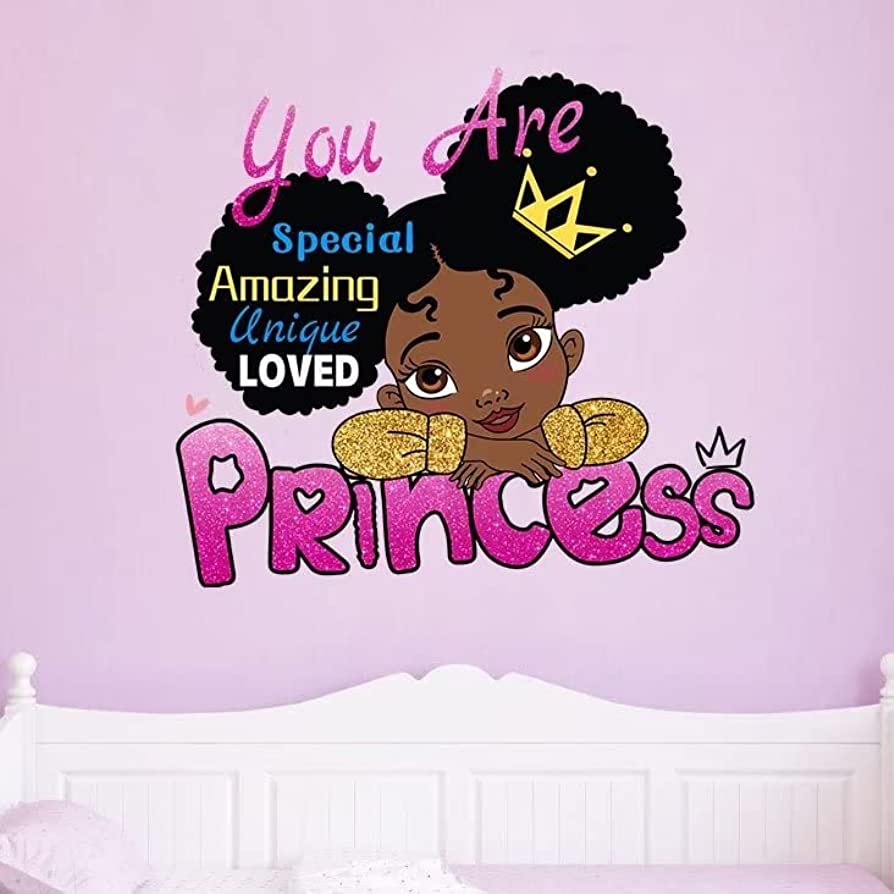 Wall Decals for Girls Toddler Bedroom, Black Girl Magic Inspirational Quotes Wall Stickers, Motivational Saying African American Girls Wallpaper for Baby Bedroom Room Wall Decor Decoration