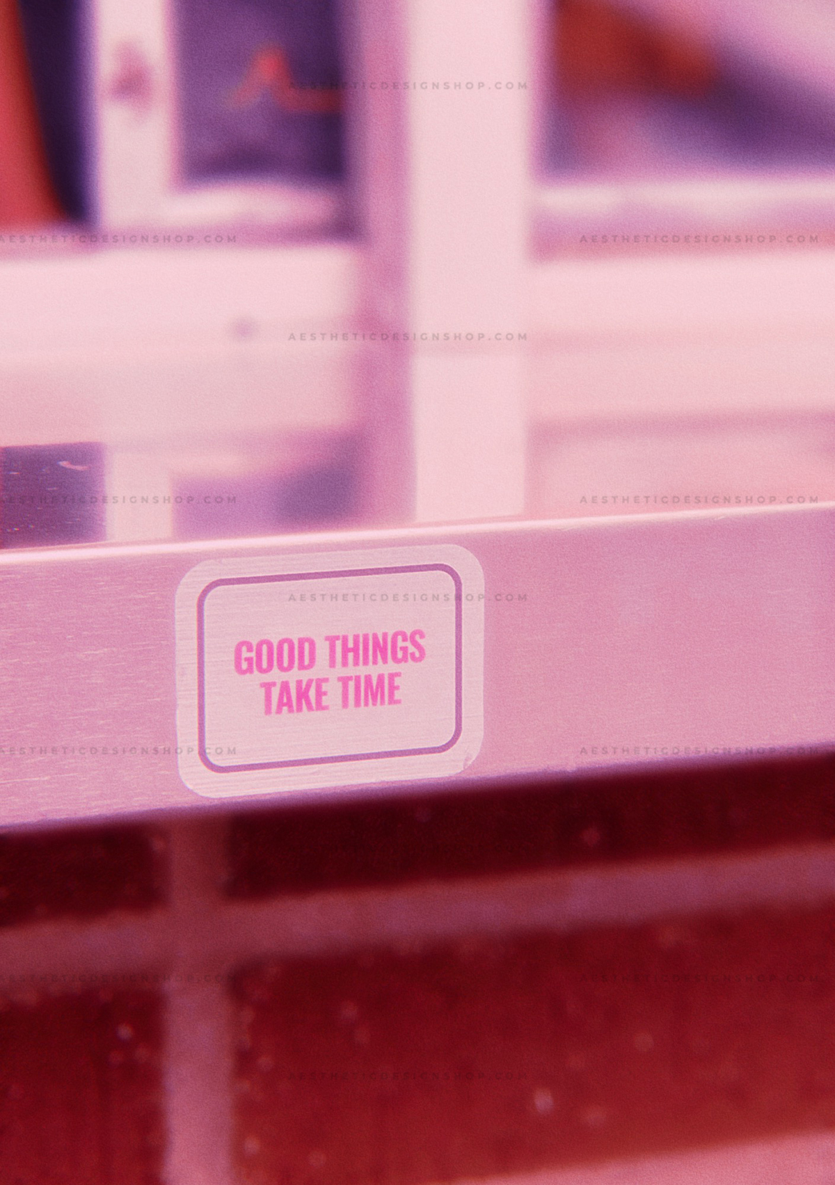 Aesthetic image of sticker that reads Good things take time ⋆ The Aesthetic Shop