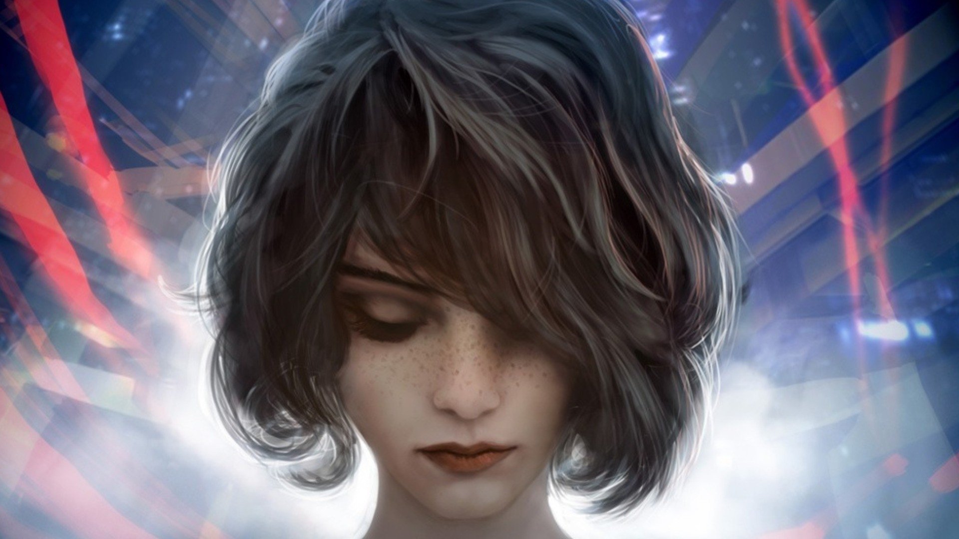 Women artwork fantasy short hair wallpaperx1080