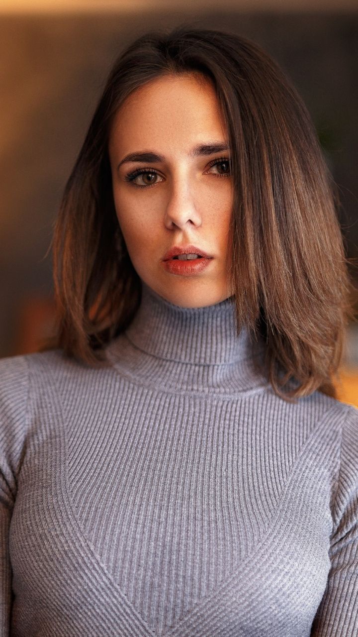 Portrait, beautiful, woman model, short hair Wallpaper. Portrait, Gorgeous hair color, Woman face