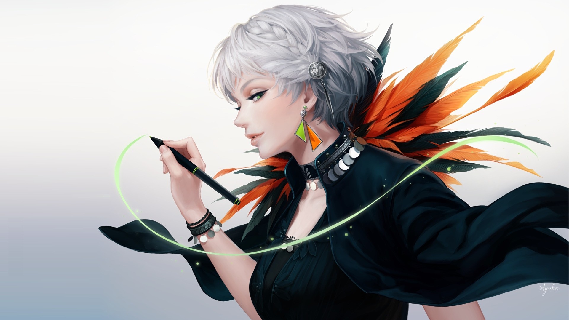 Anime Girl Short Hair Wallpaper