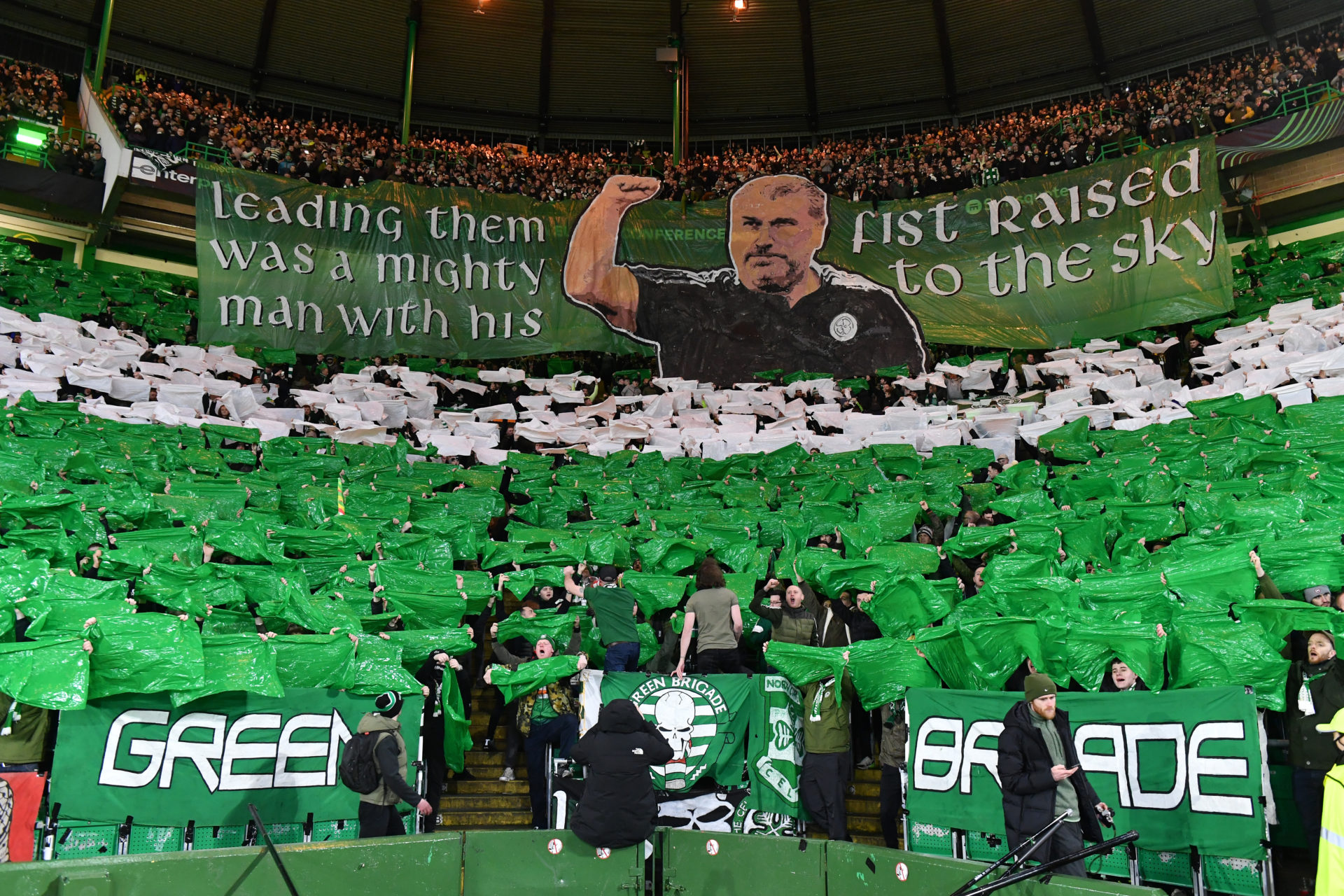 Photo: The Green Brigade Unveil Ange Postecoglou Display Ahead Of Celtic Vs Bodo Glimt
