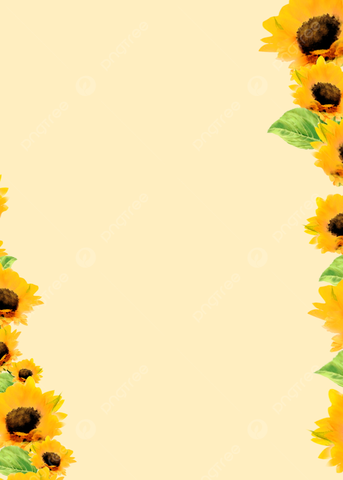 Simple Flowers Ink Painting Wallpaper Background, Simple, Fresh Flowers, Sunflower Background Image for Free Download