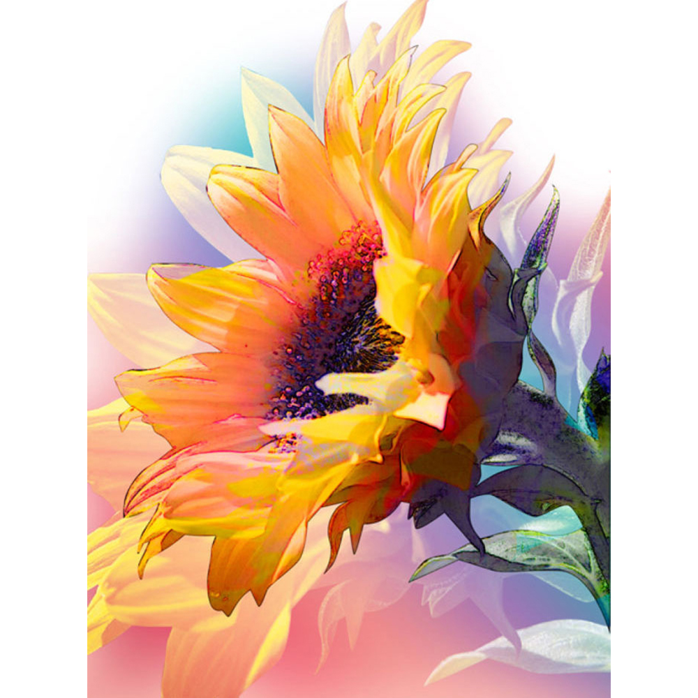 Diamond Mosaic Flower Sunflower Rhinestone Painting Full Square Diamond Painting Flower Wallpaper 5D Handmade Hobby a890. Diamond Painting Cross Stitch