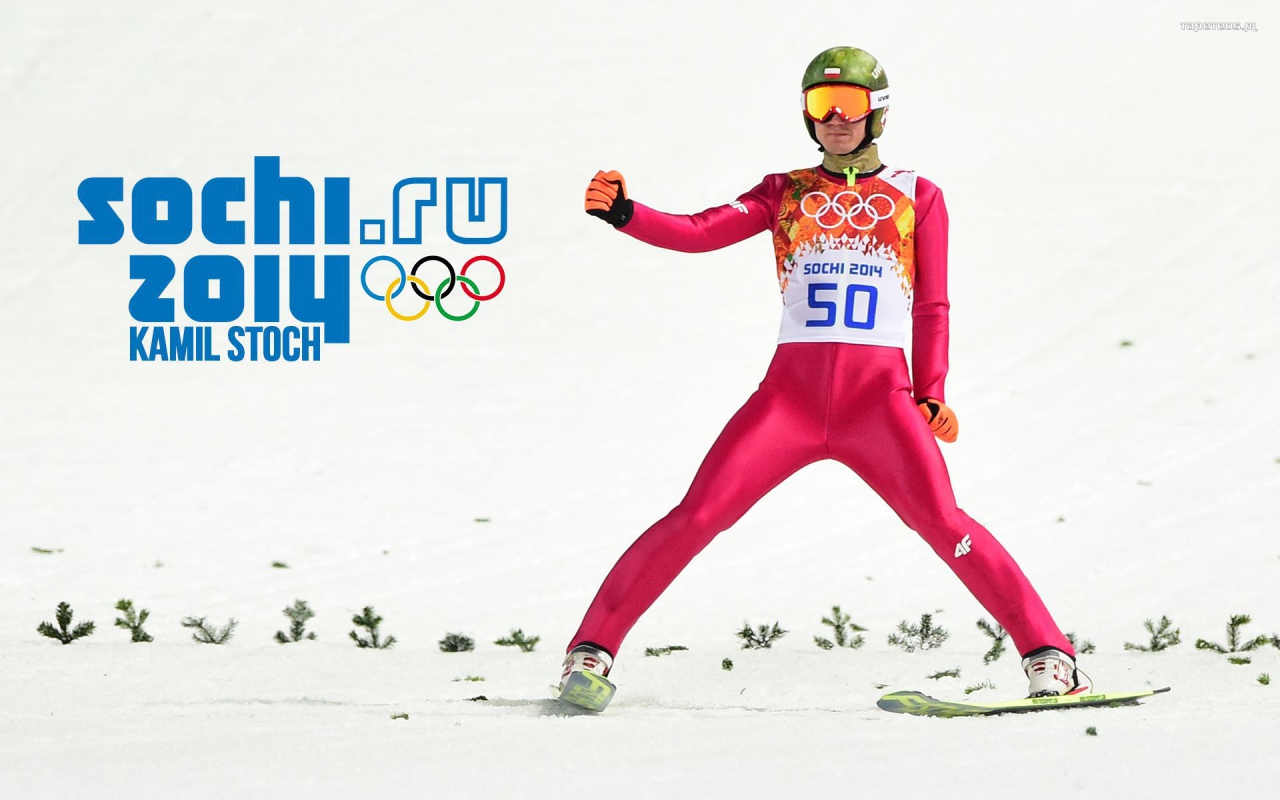 Kamil Stoch gold medals in the 2014 Desktop wallpaper 1280x800