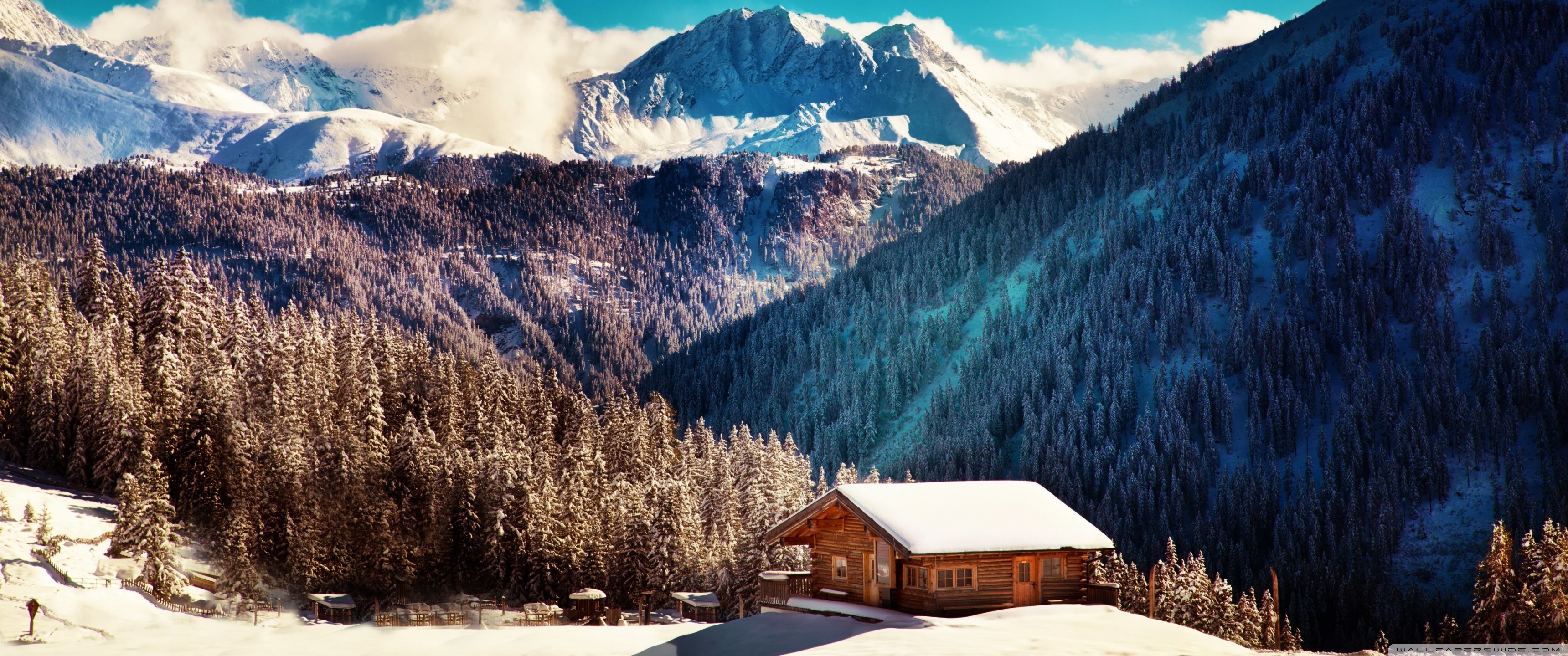Mountain Chalet, Winter Ultra HD Desktop Background Wallpaper for 4K UHD TV, Widescreen & UltraWide Desktop & Laptop, Tablet