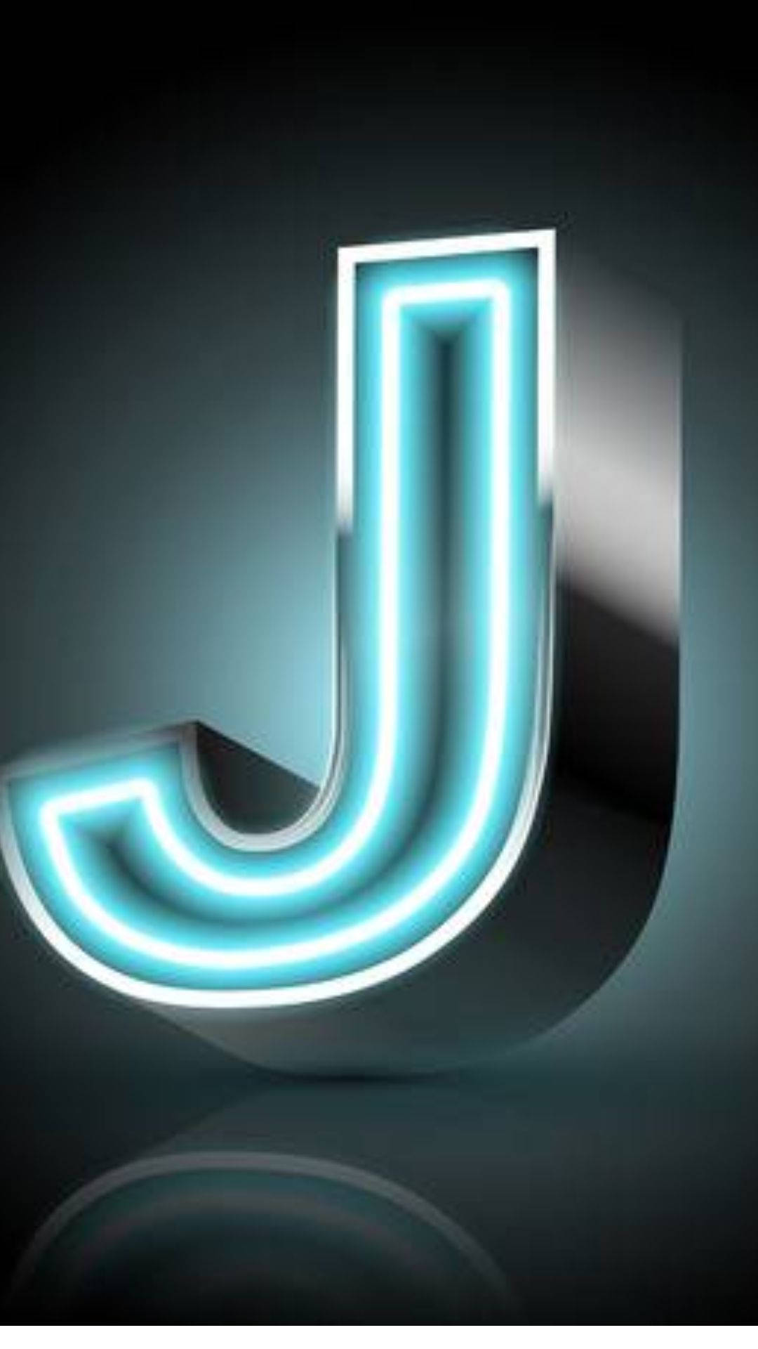 Download Neon Blue Letter J Wallpaper