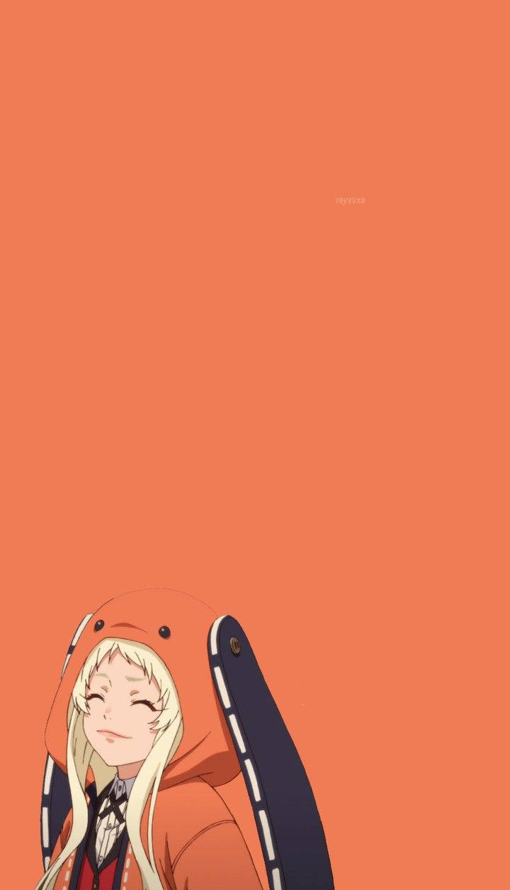 Download Anime Kakegurui Runa Orange Background Wallpaper