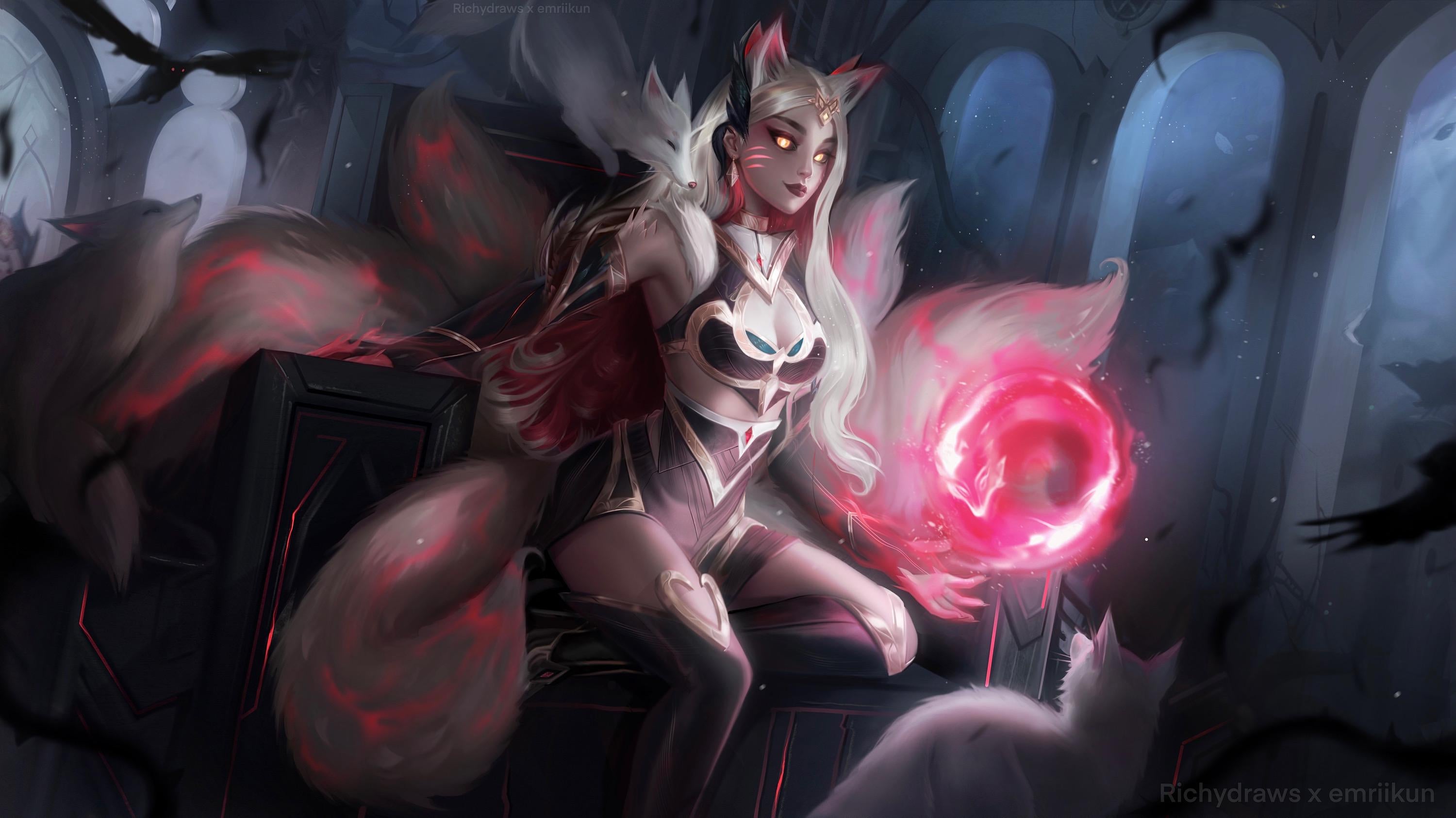 Coven Ahri Fan Splashart by me and richydraws!