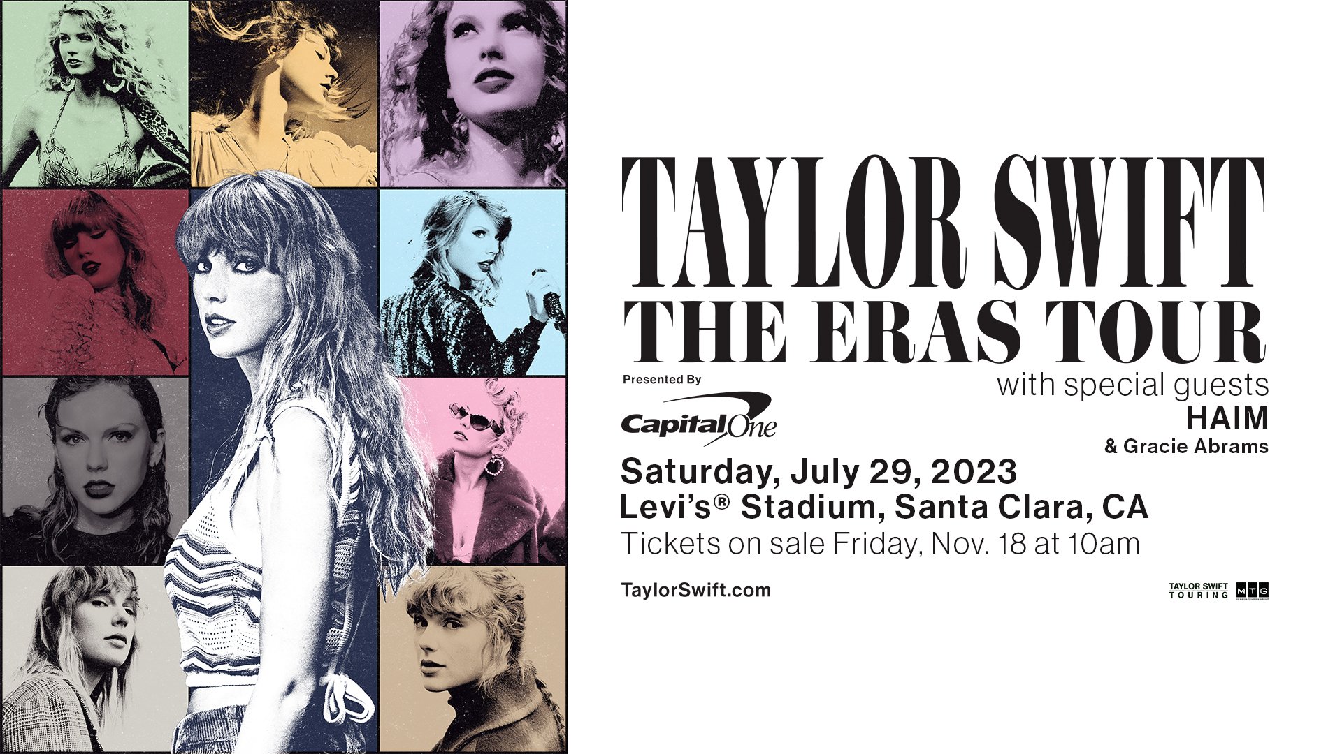 TAYLOR SWIFT. THE ERAS TOUR U.S. DATES ANNOUNCED PRESENTED BY CAPITAL ONE's® Stadium