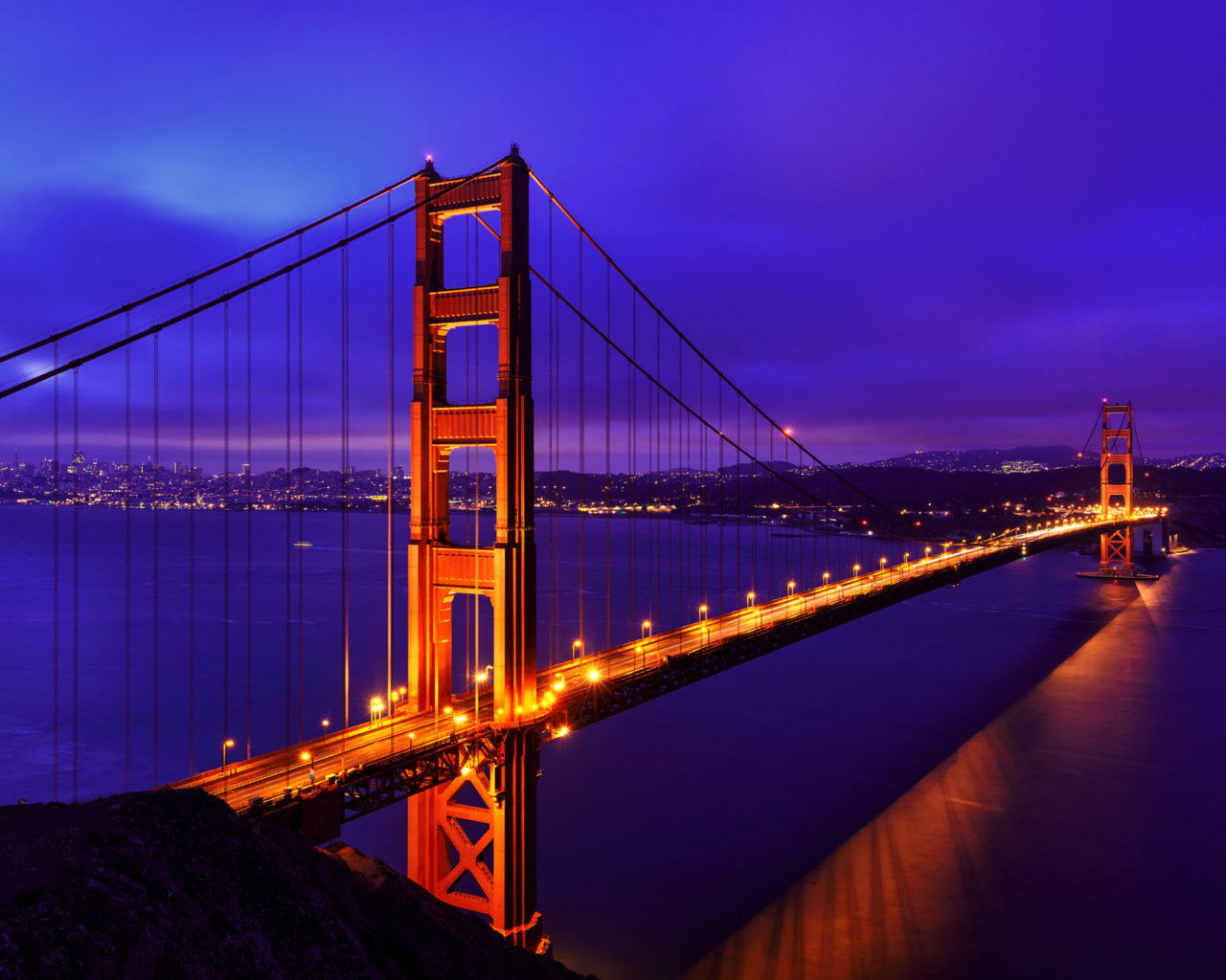 Golden Gate Bridge Blue Night Suspension Bridge In San Francisco California United States 4k Ultra HD Wallpaper For Desktop And Mobile Phones, Wallpaper13.com