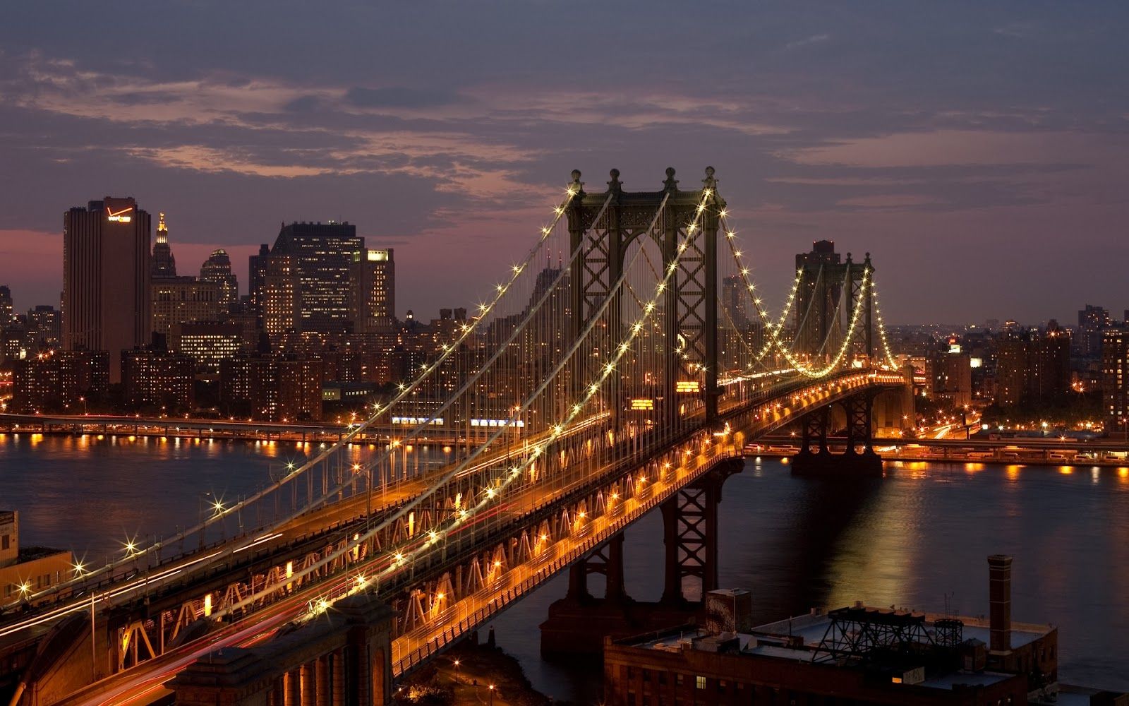 Desktop HD Wallpaper Free Downloads: Beautiful Bridges in Nights HD Wallpaper. New york wallpaper, New york bridge, Bridge wallpaper