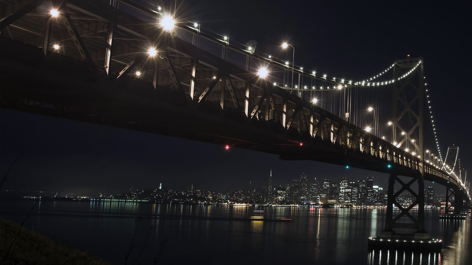 bridge, Night, City, Landscape Wallpaper HD / Desktop and Mobile Background