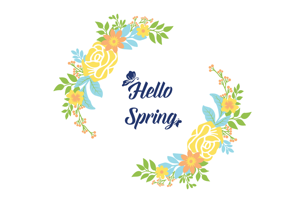 Wallpaper Design for Hello Spring Card Graphic by stockfloral · Creative Fabrica