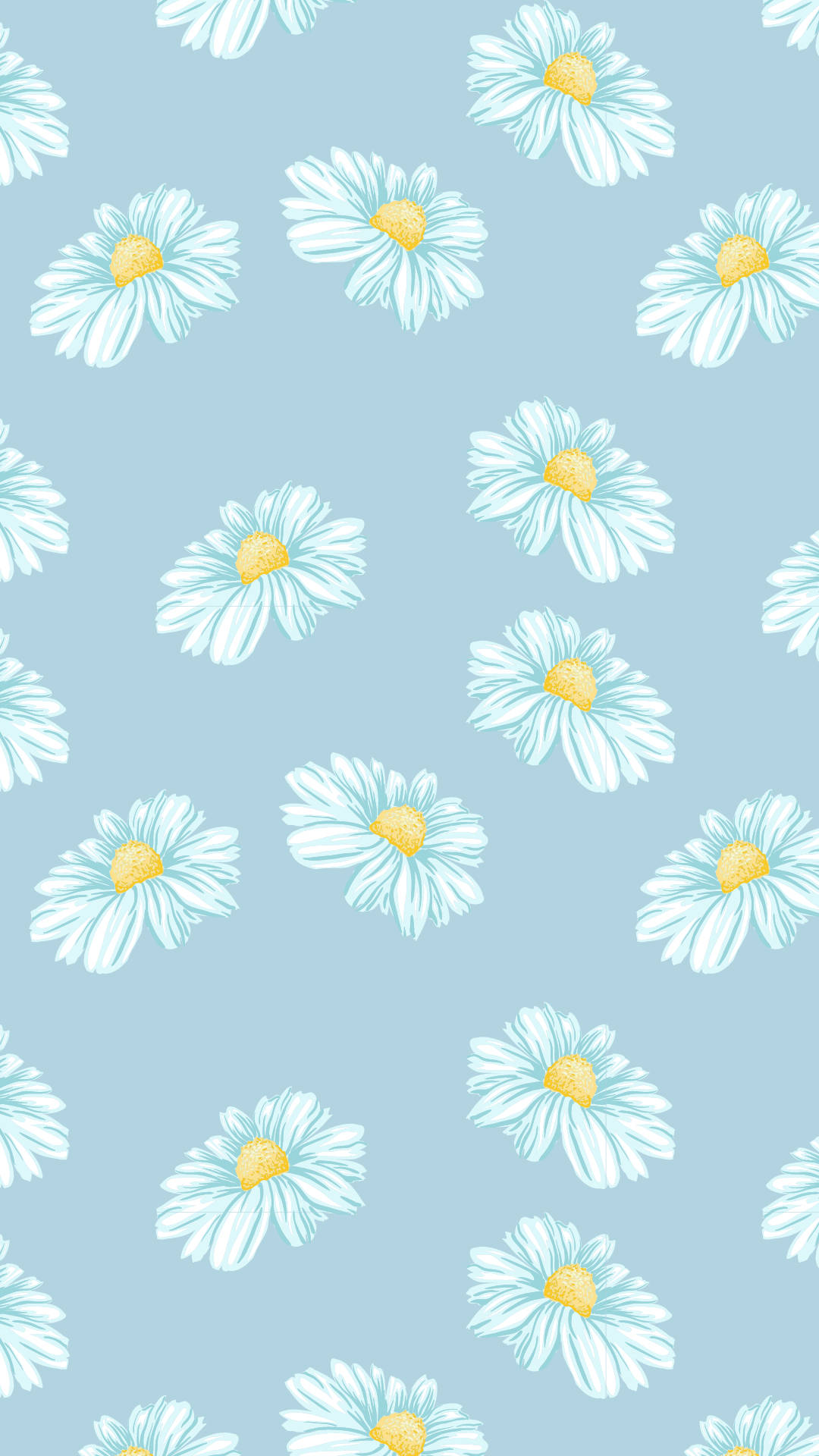 Download Cute Spring Phone White Daisies Pattern Wallpaper