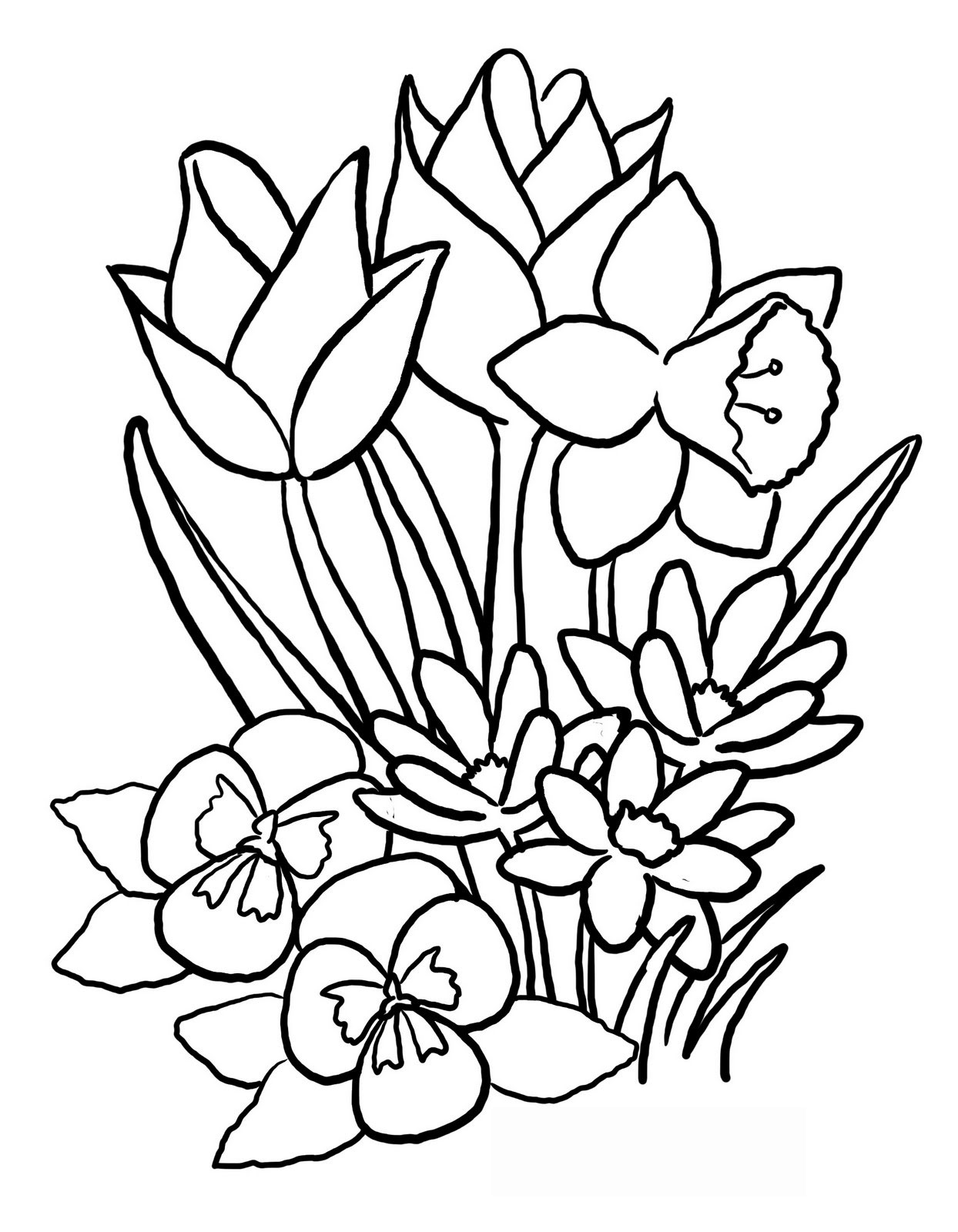 Free Drawing Of Spring Flowers, Download Free Drawing Of Spring Flowers png image, Free ClipArts on Clipart Library