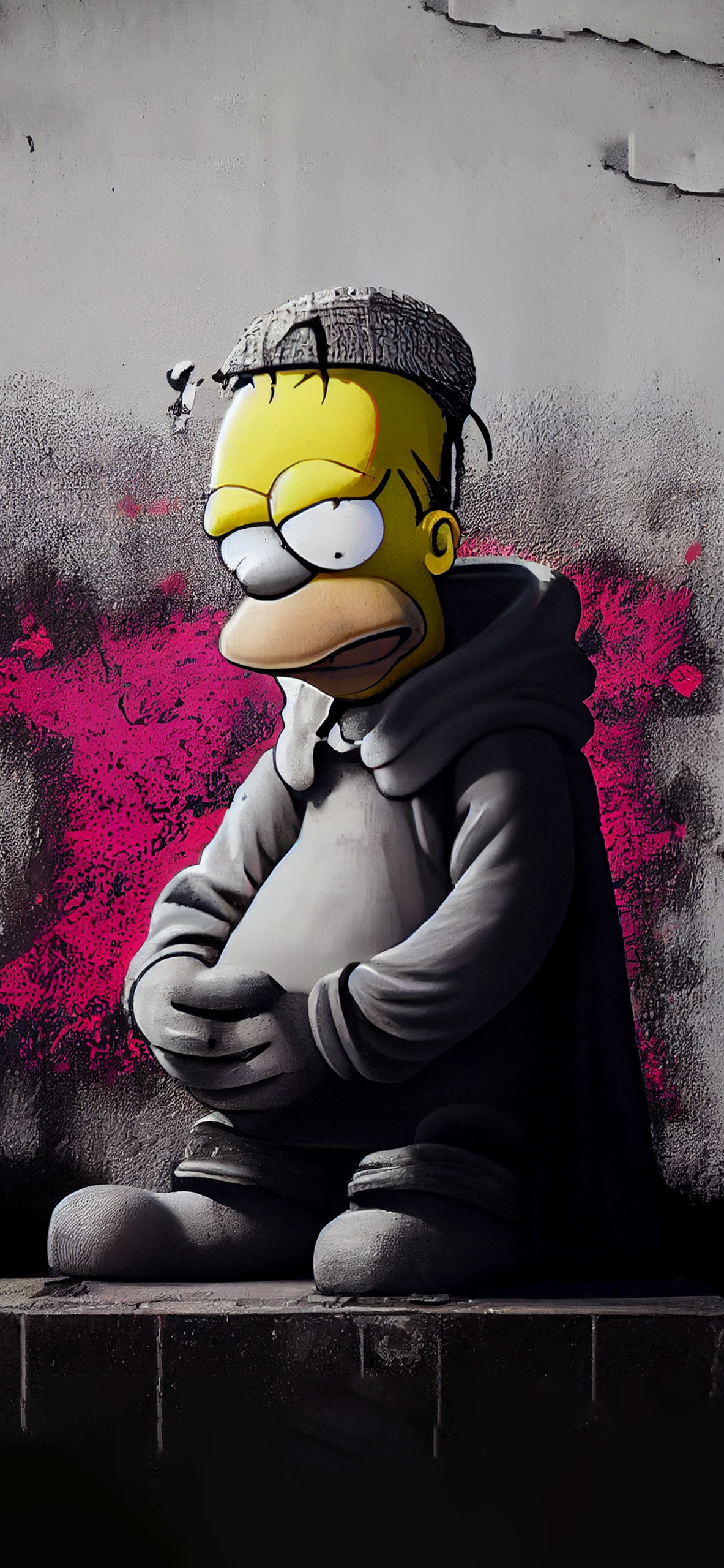 Homer Simpson x Banksy Wallpaper